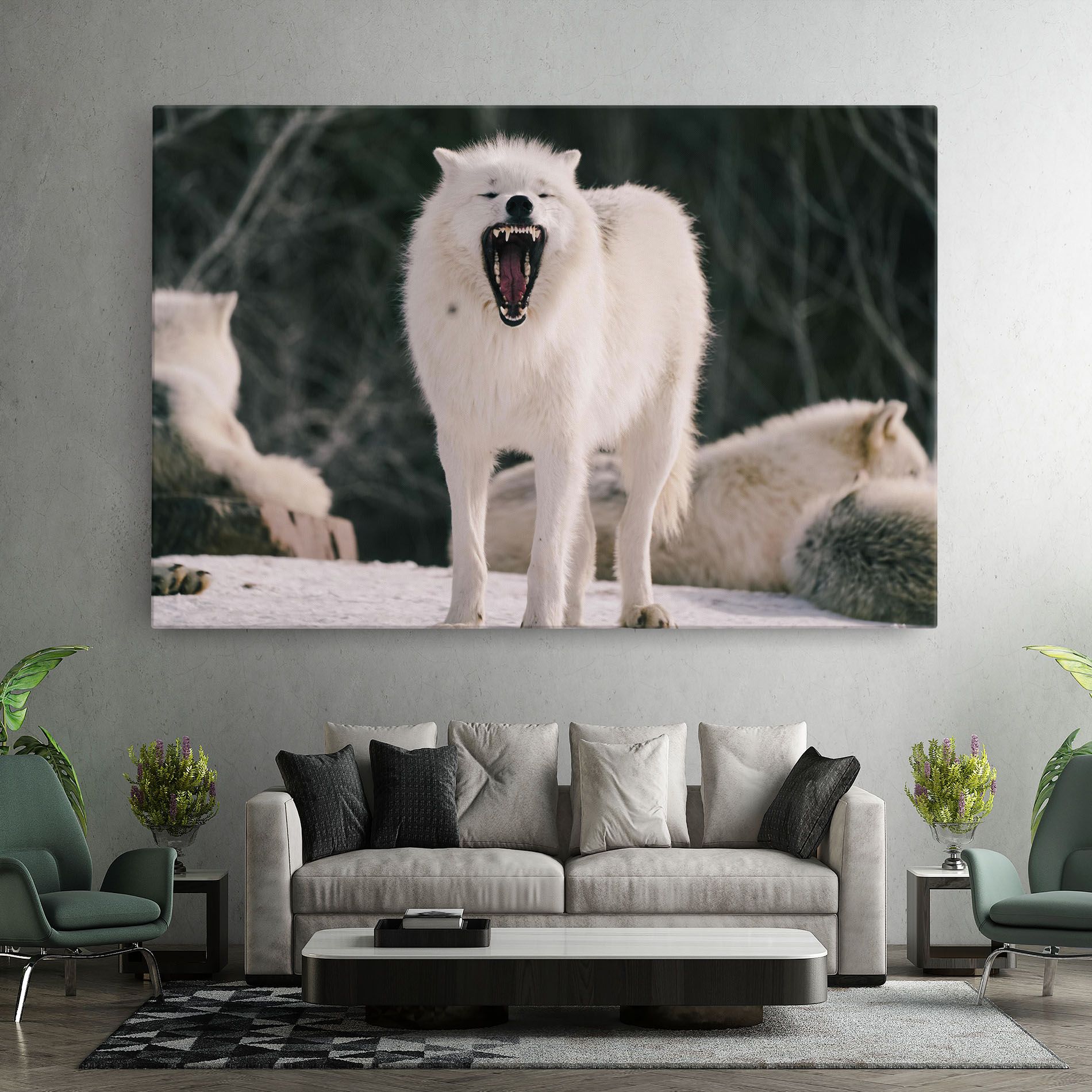 Laughing White Wolf mockup 7