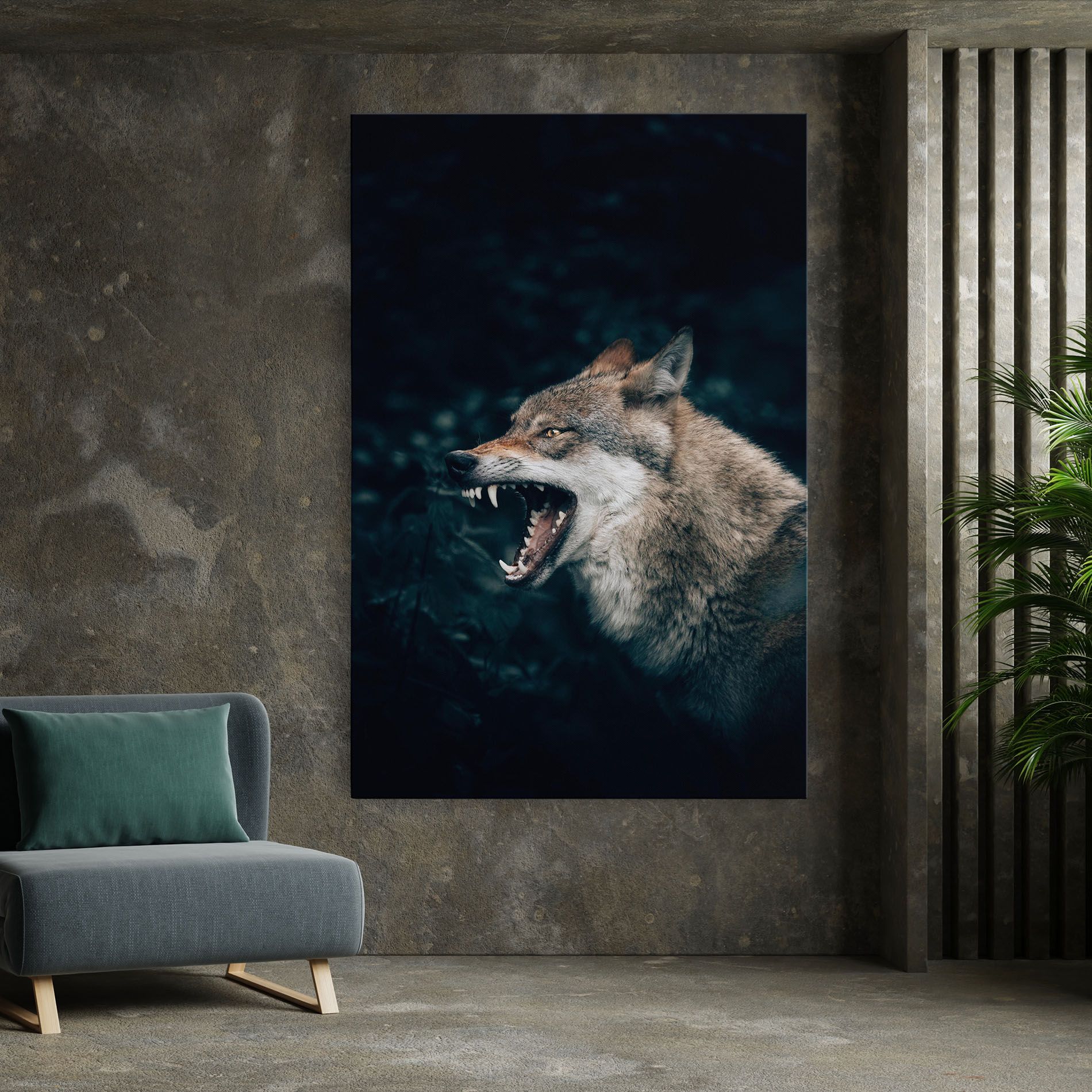 Angry Wolf In The Forest mockup 7