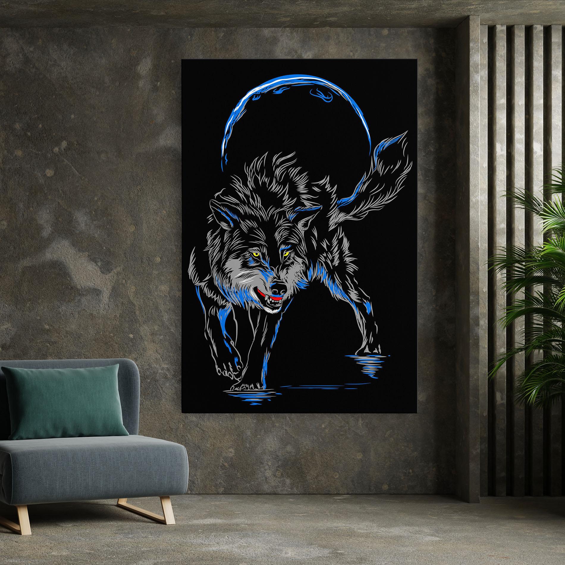 Tablou Canvas Grey Blue Wolf mockup 7