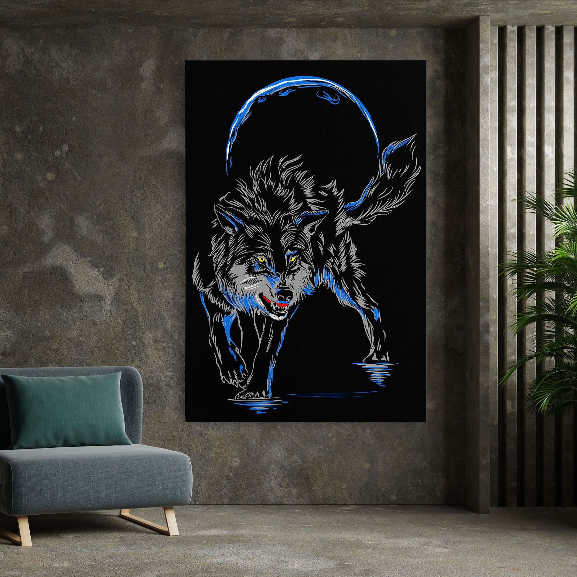 Grey Blue Wolf mockup 7