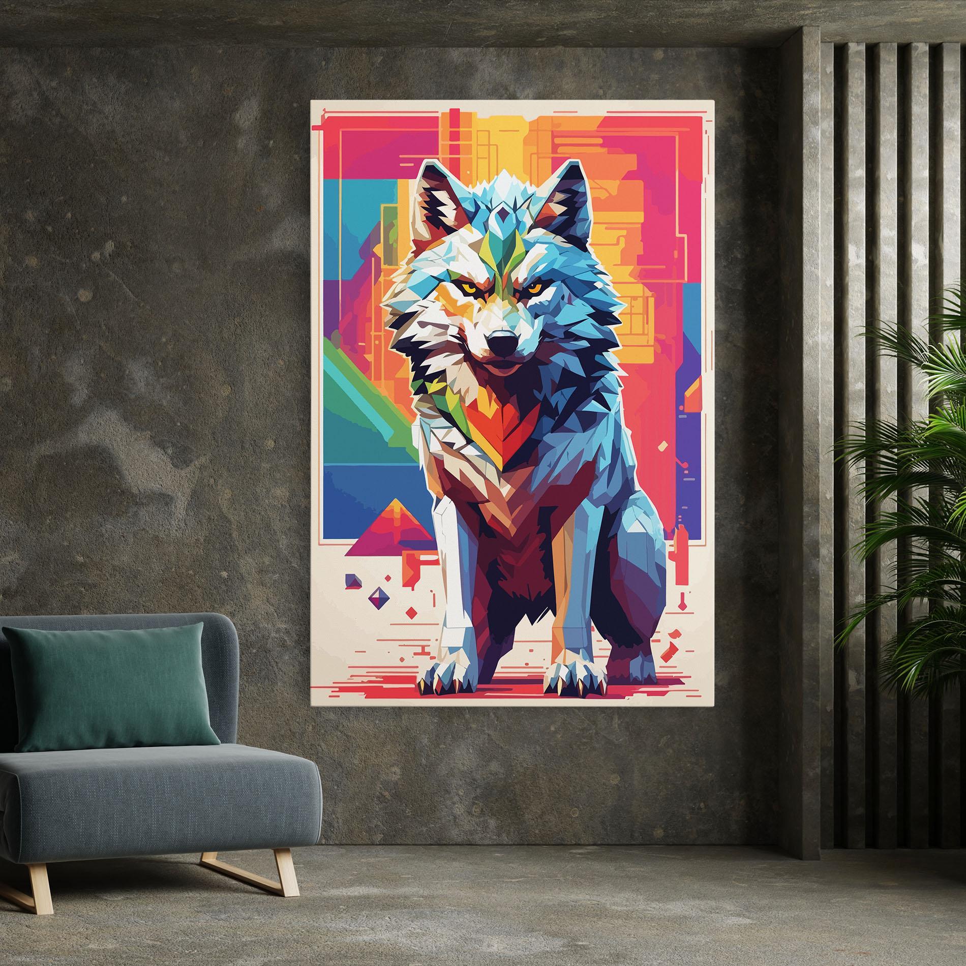 Tablou Canvas Wolf Character mockup 7