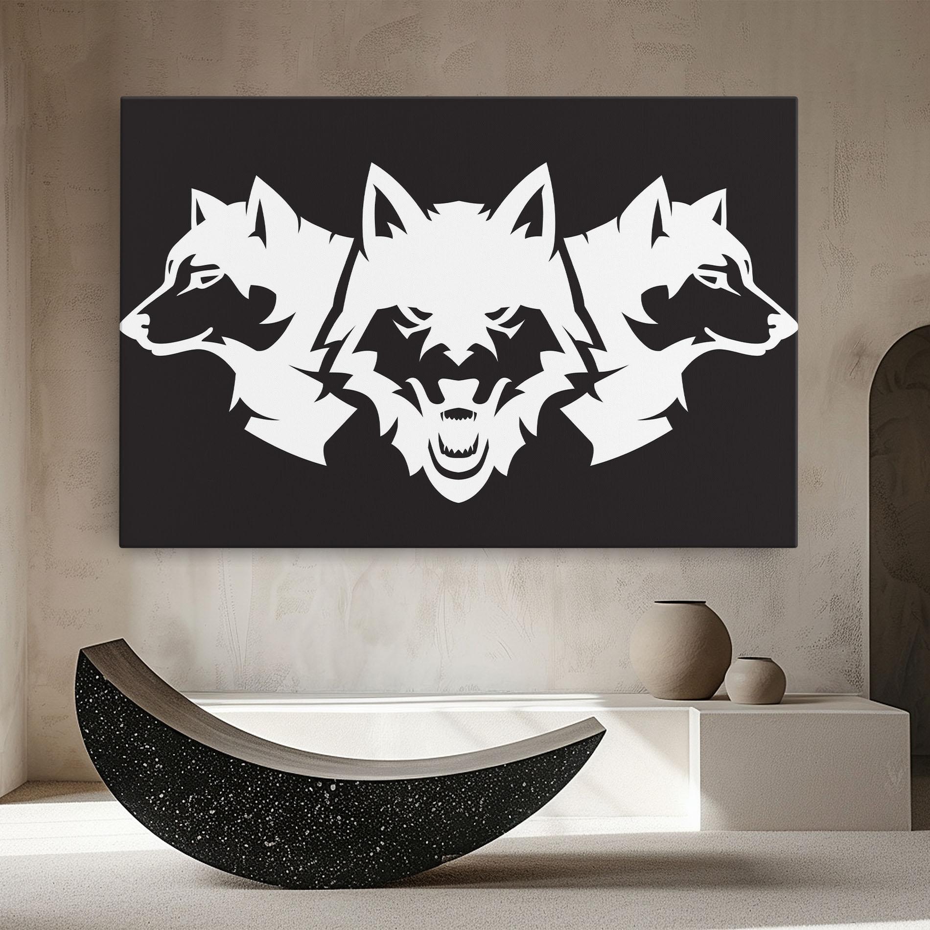 Tablou Canvas 3 Wolf Heads mockup 8