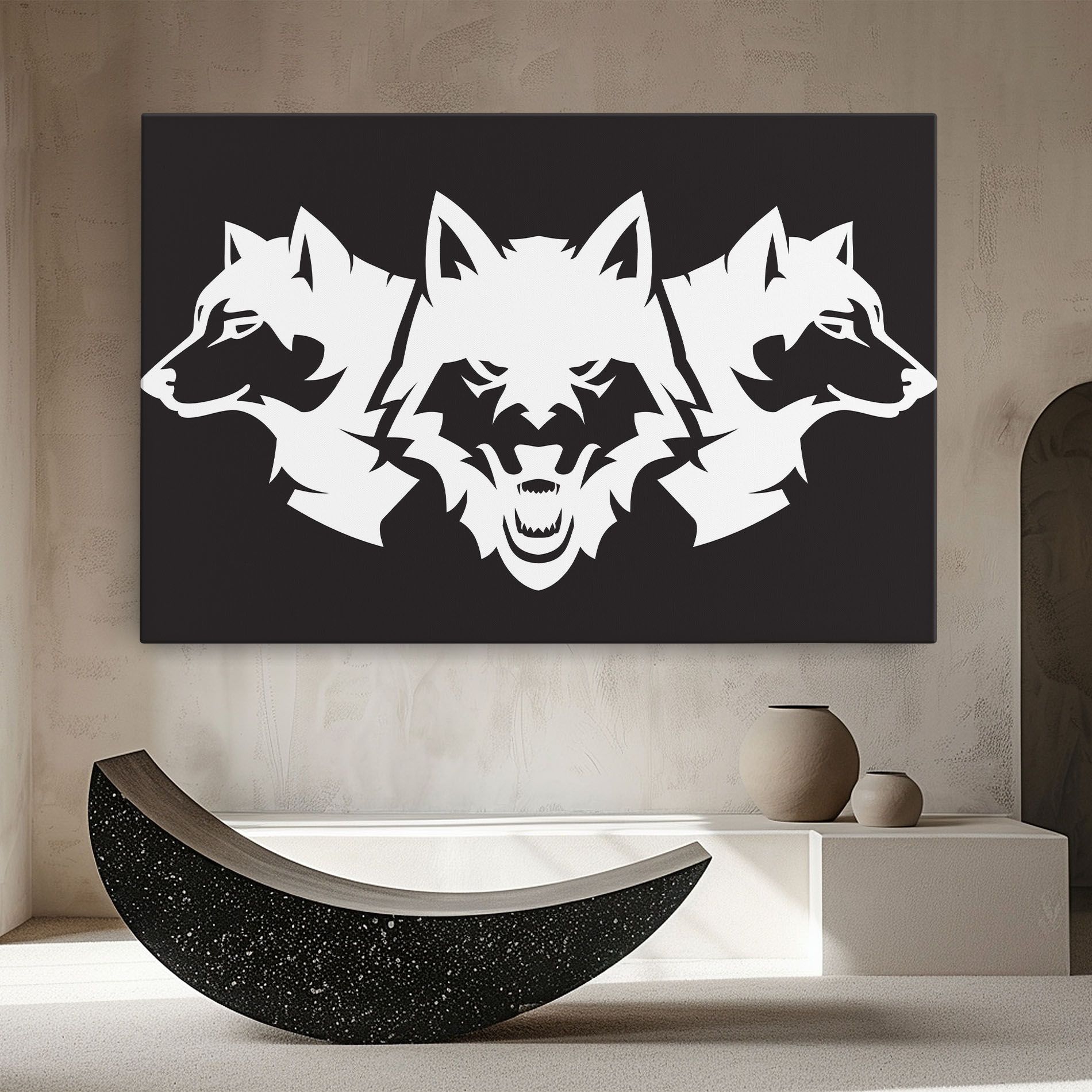 3 Wolf Heads mockup 8