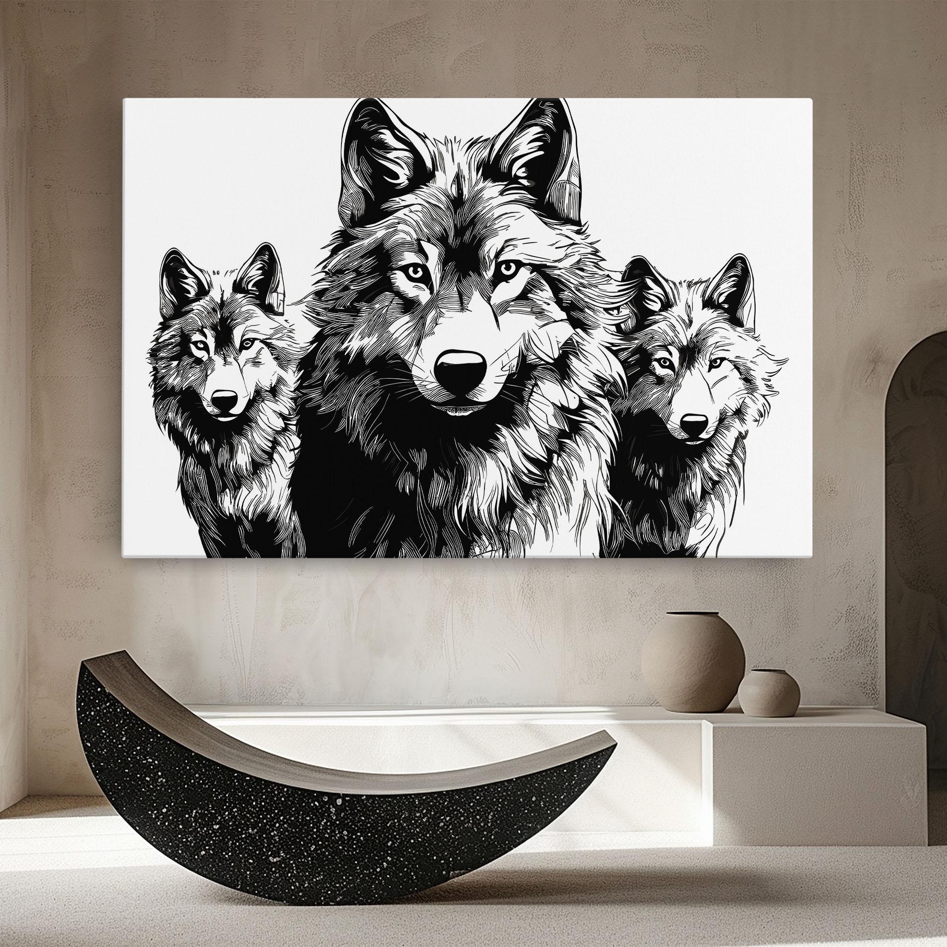 Tablou Canvas 3 Wolves mockup 8