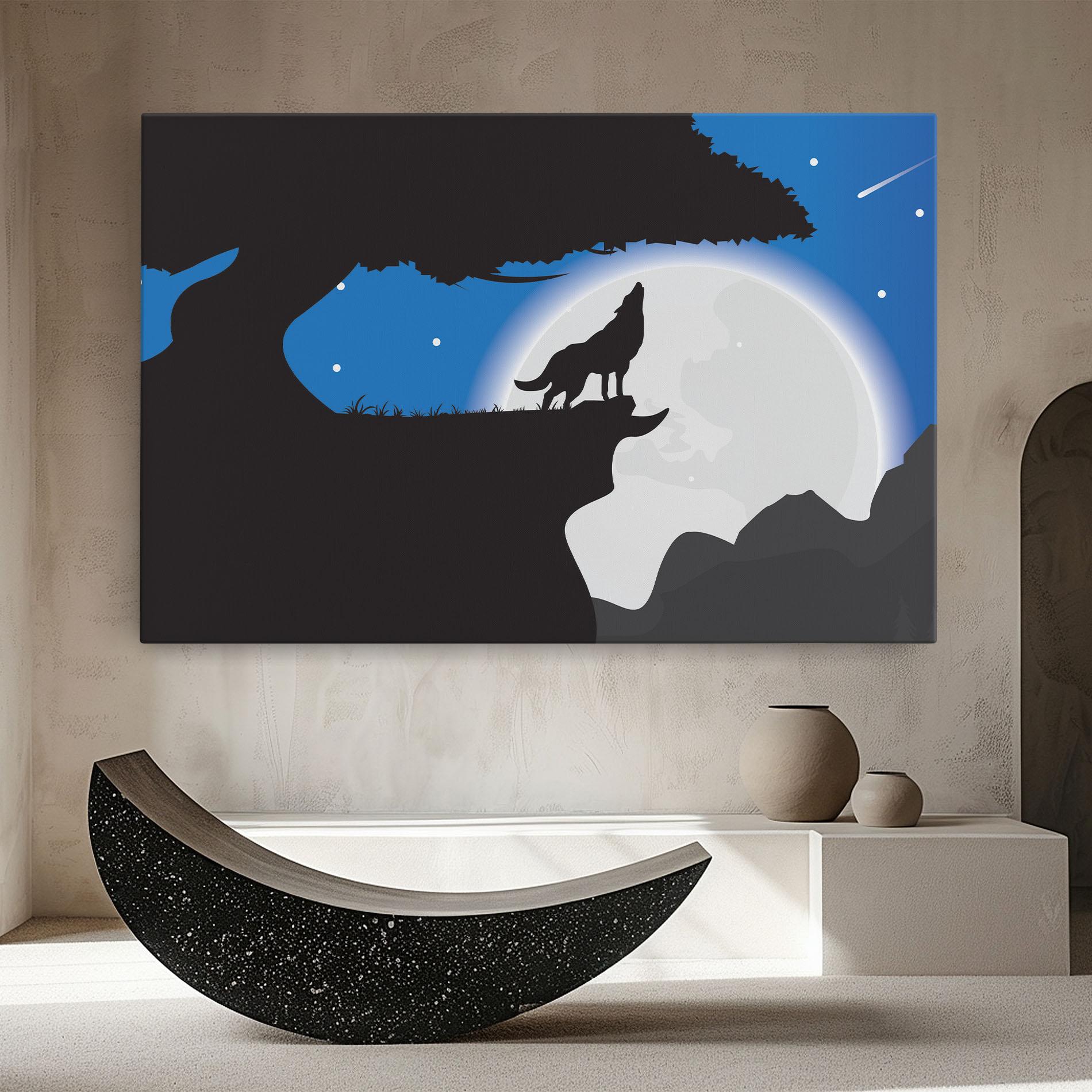 Tablou Canvas Blue Light Wolf mockup 8