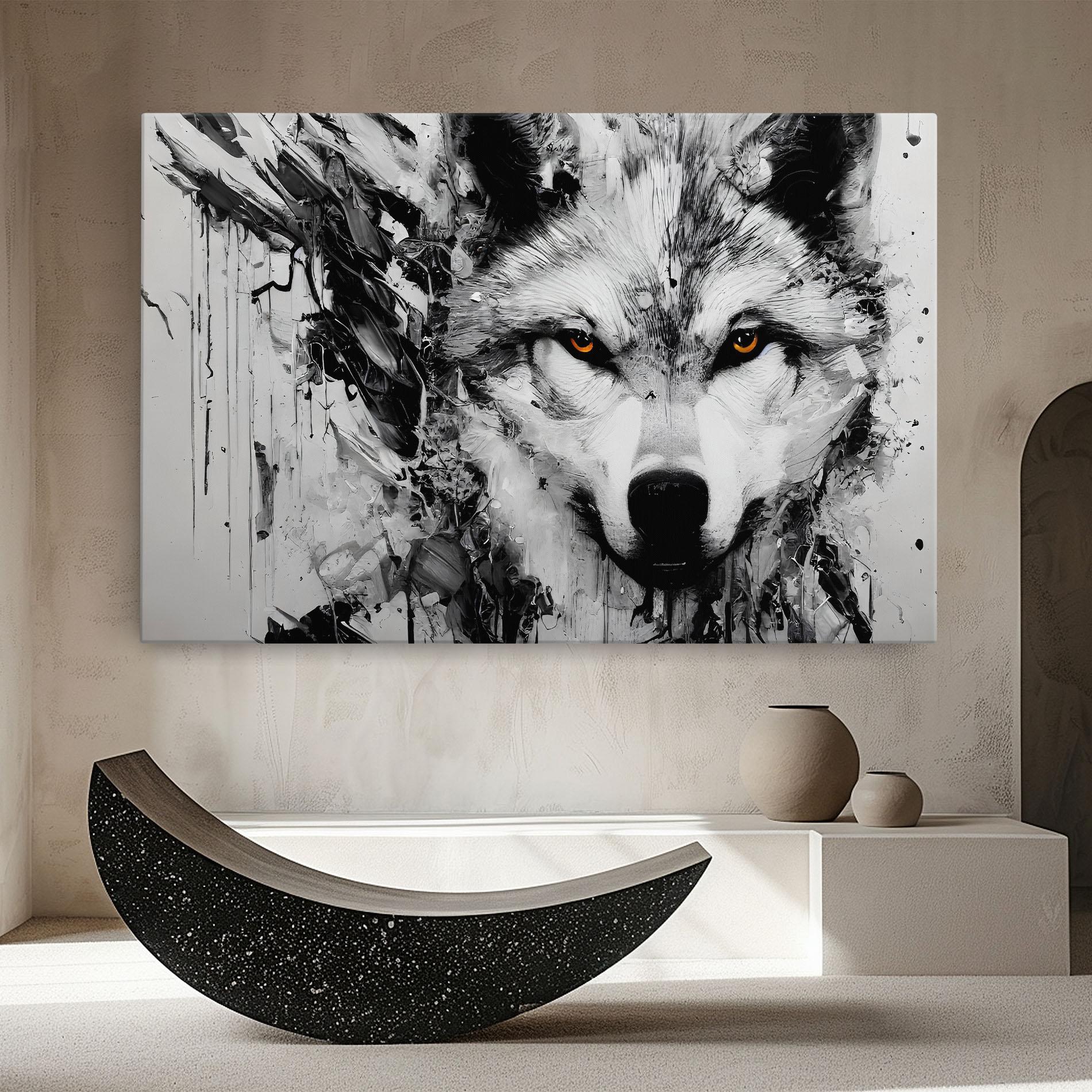 Tablou Canvas Grey Wolf Portrait mockup 8