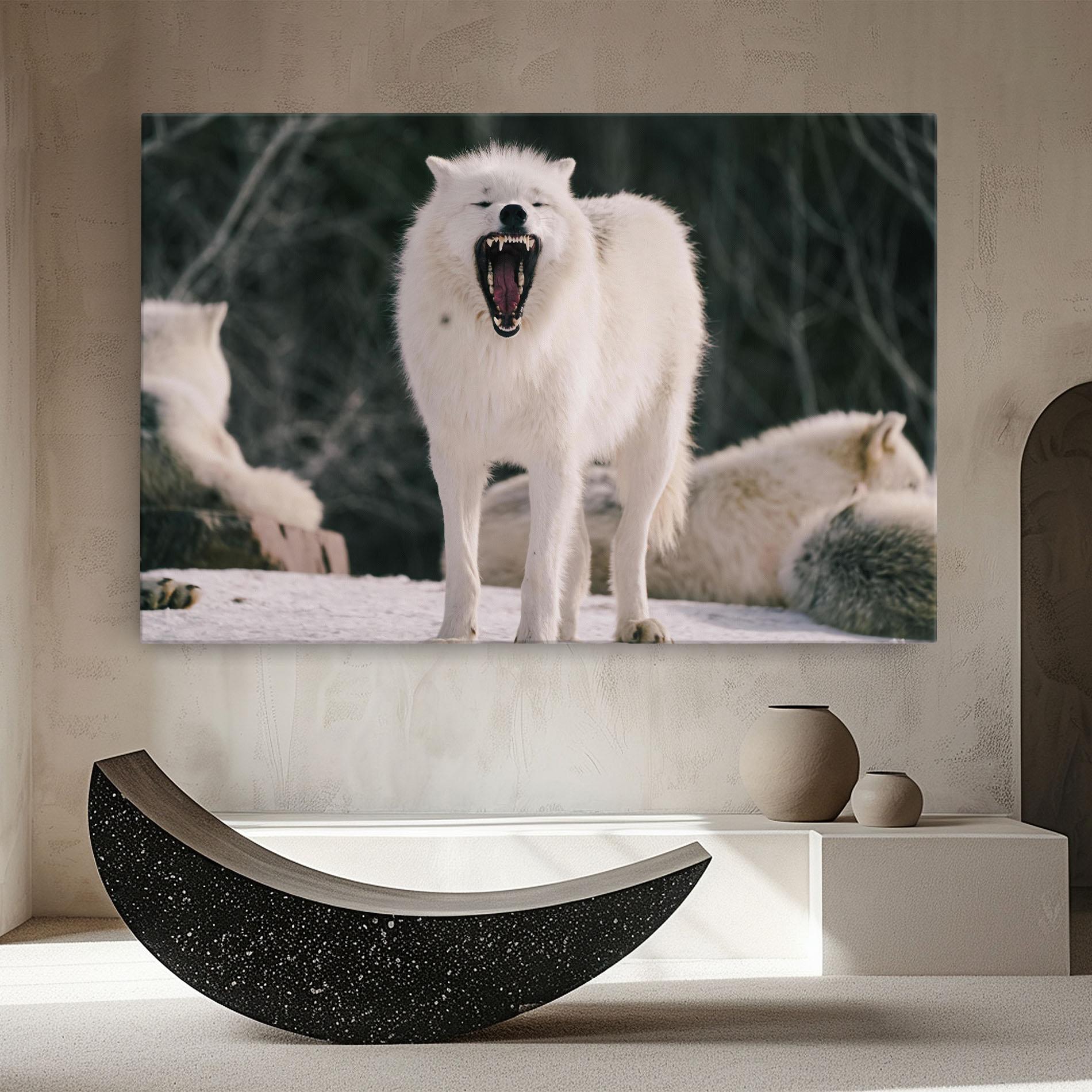 Tablou Canvas Laughing White Wolf mockup 8