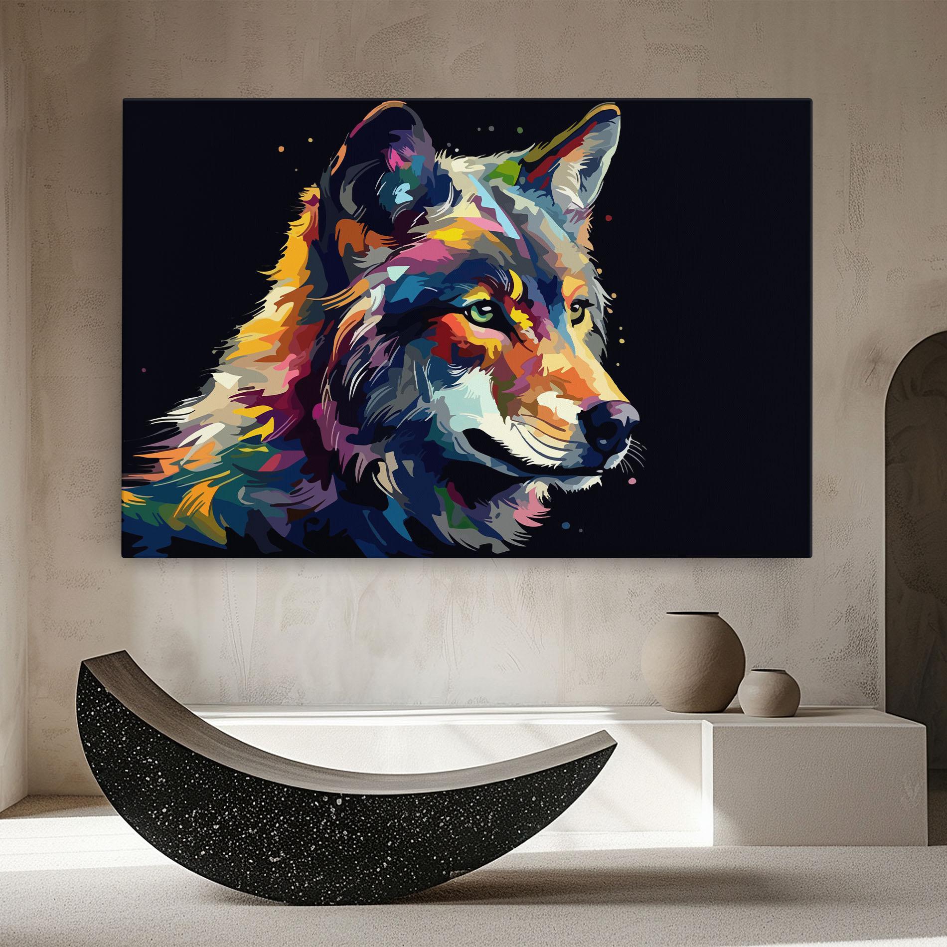 Tablou Canvas Painted Wolf mockup 8