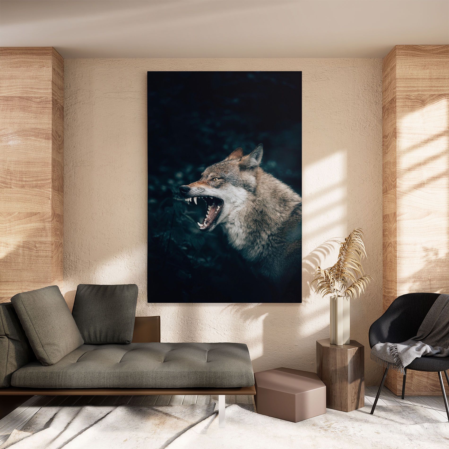 Angry Wolf In The Forest mockup 8