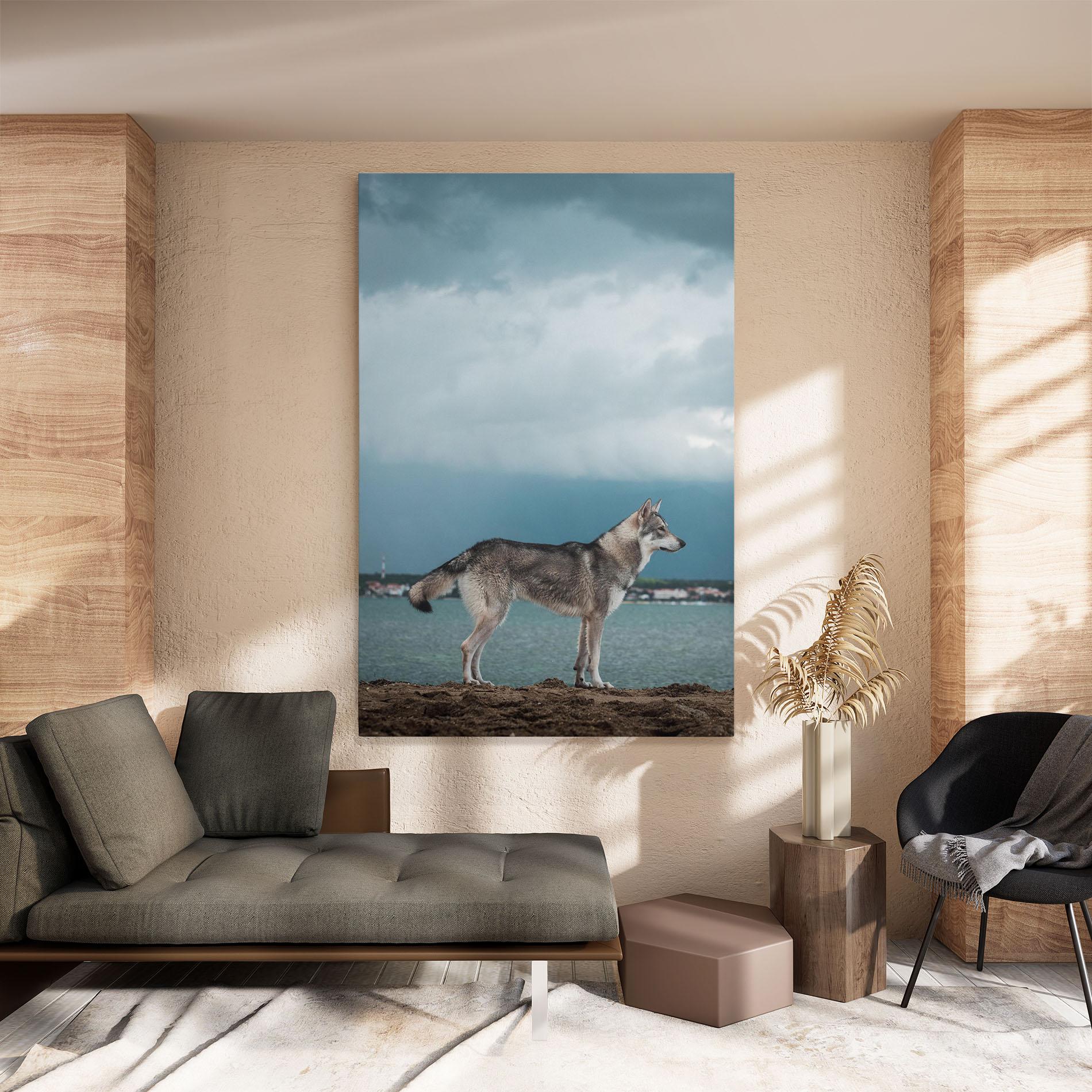Tablou Canvas Grey Wolf Looking mockup 8