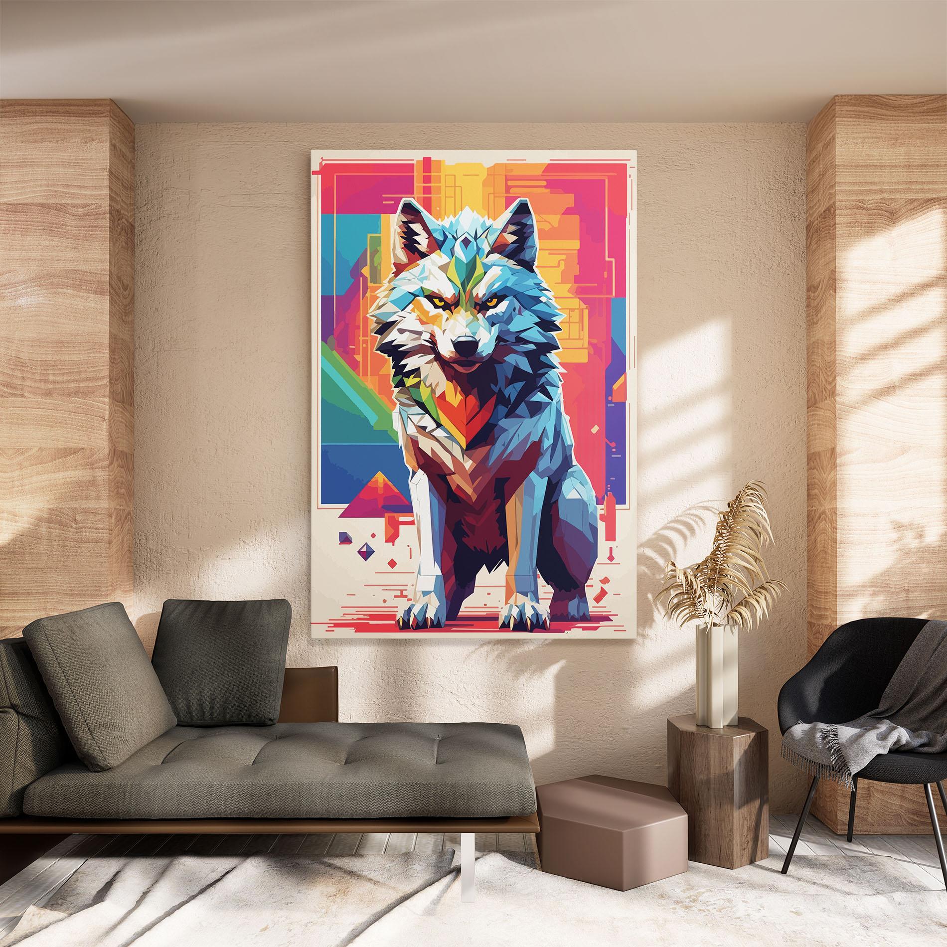 Tablou Canvas Wolf Character mockup 8