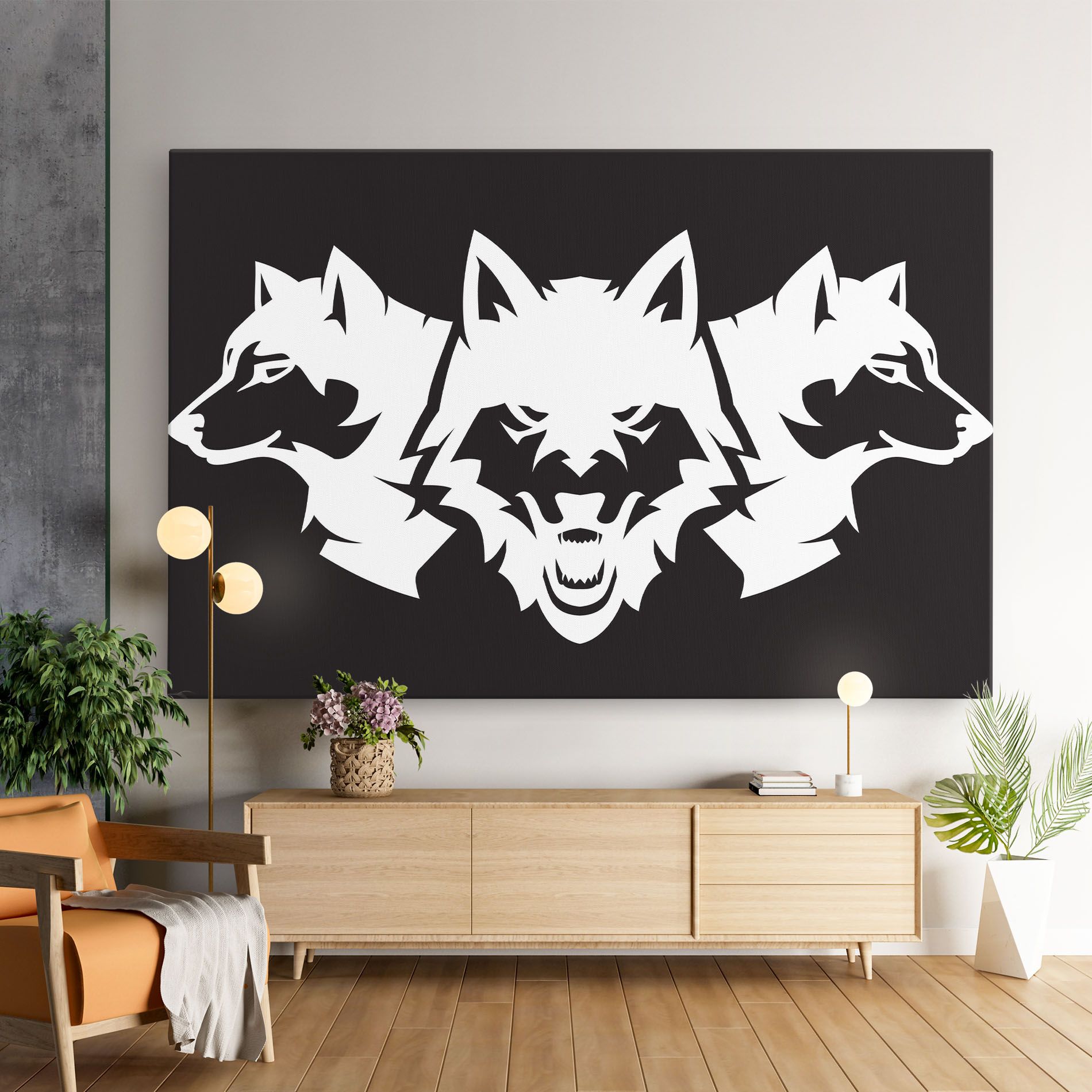 3 Wolf Heads mockup 9