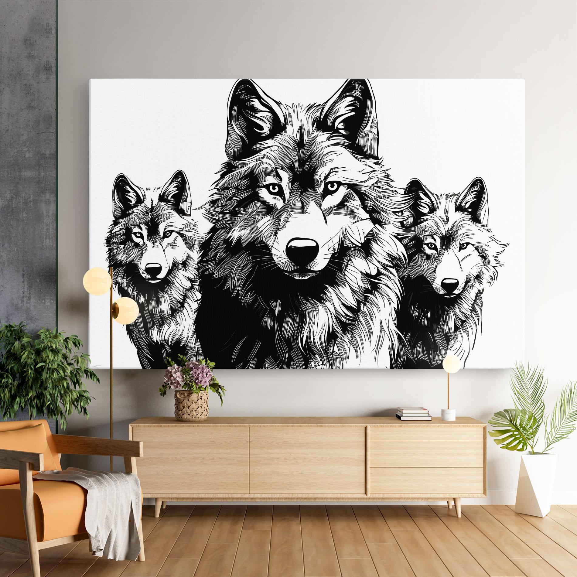 Tablou Canvas 3 Wolves mockup 9
