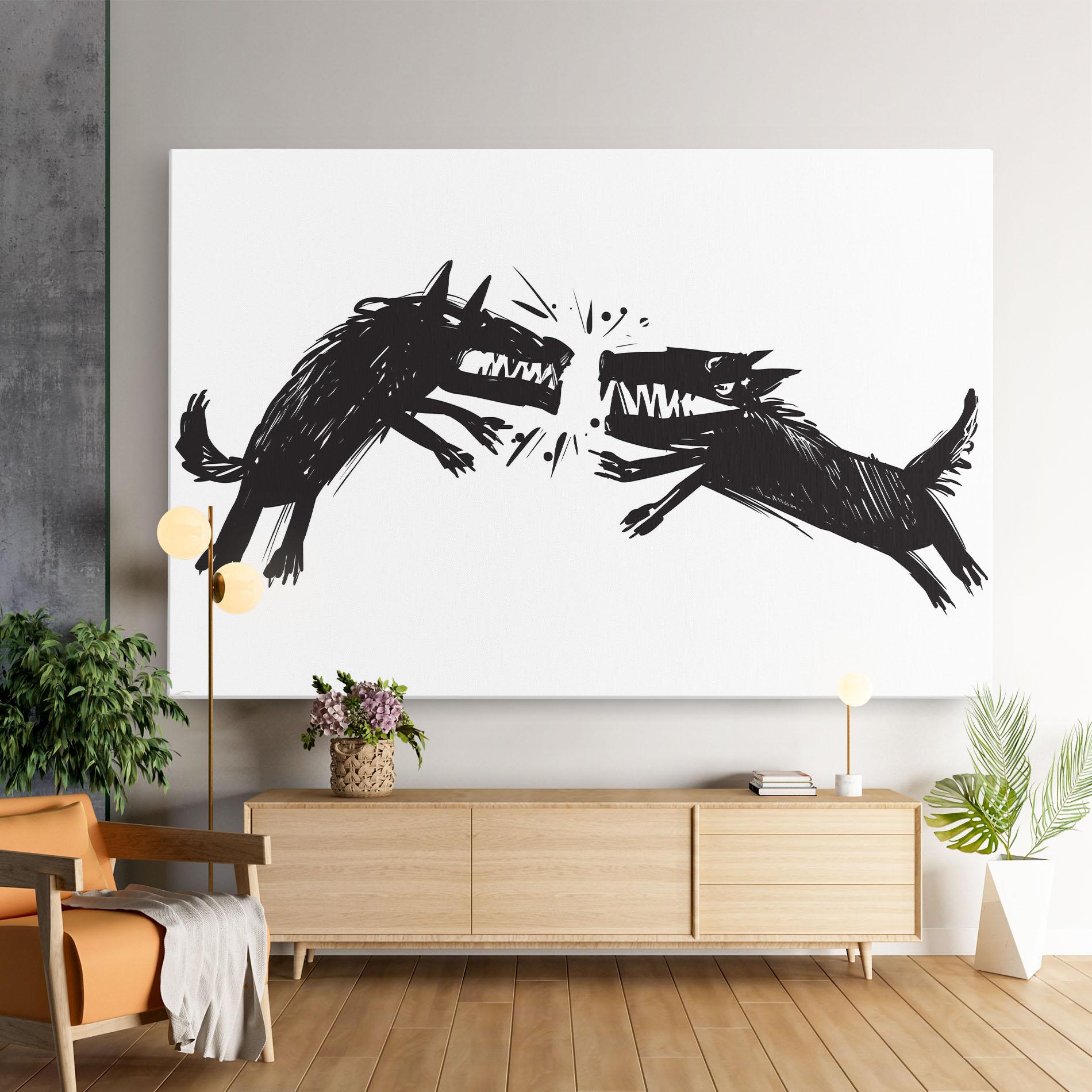 Tablou Canvas Black Wolves mockup 9