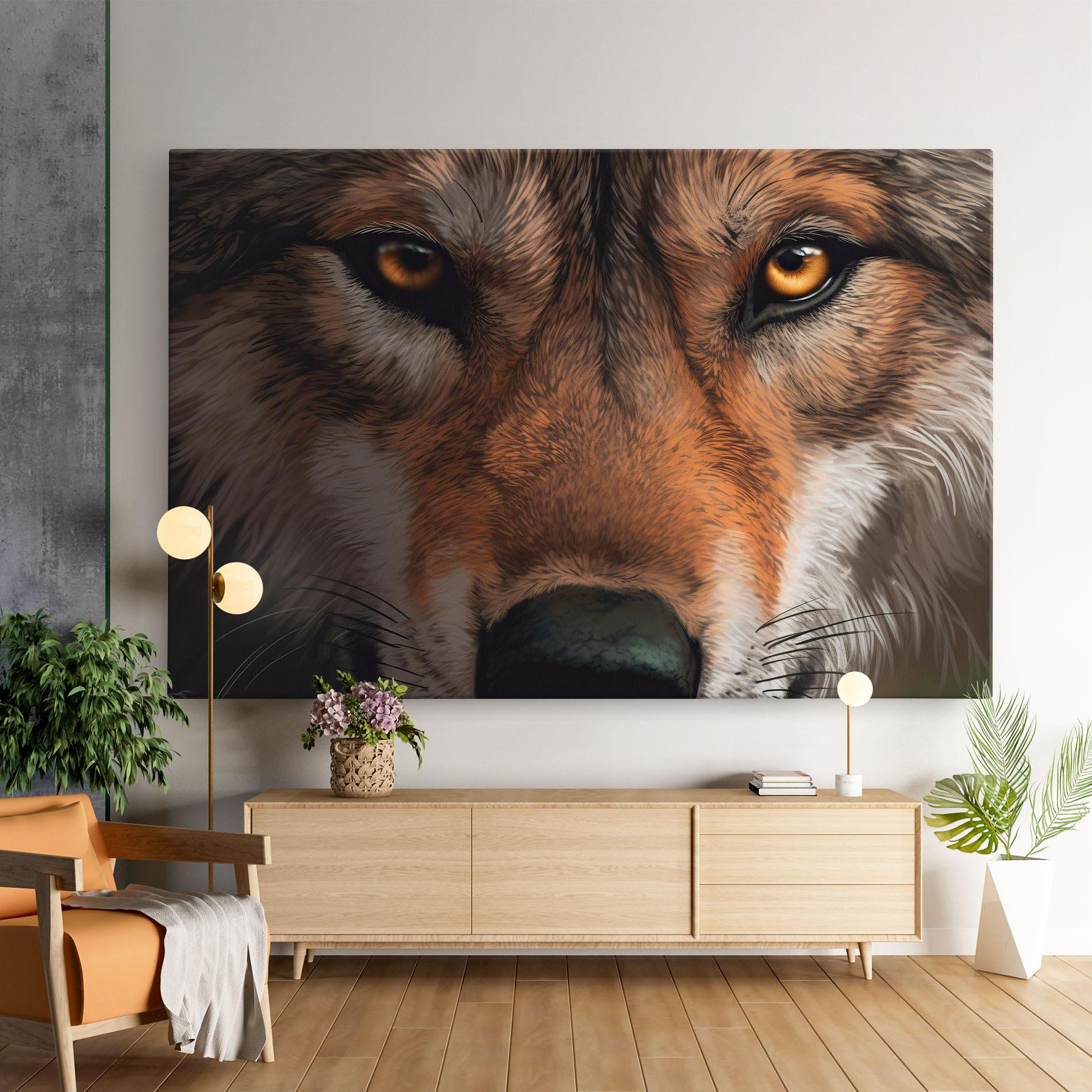 Tablou Canvas Close Up Wolf Eyes mockup 9