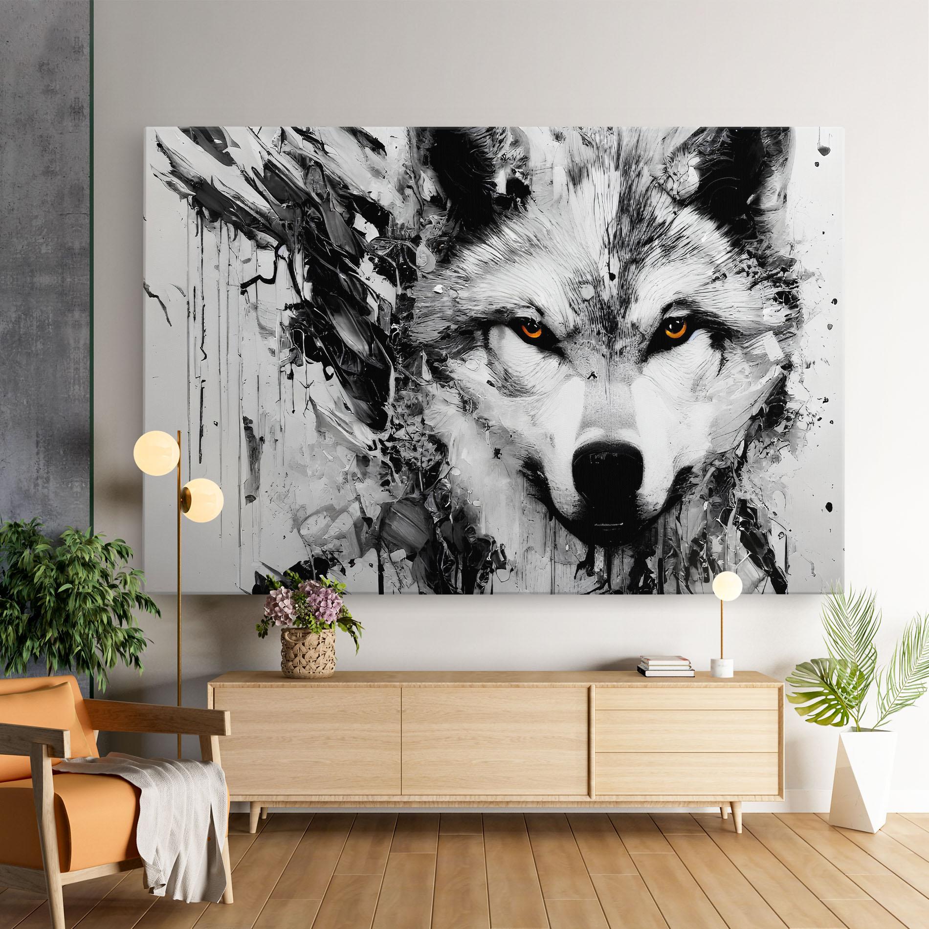 Tablou Canvas Grey Wolf Portrait mockup 9