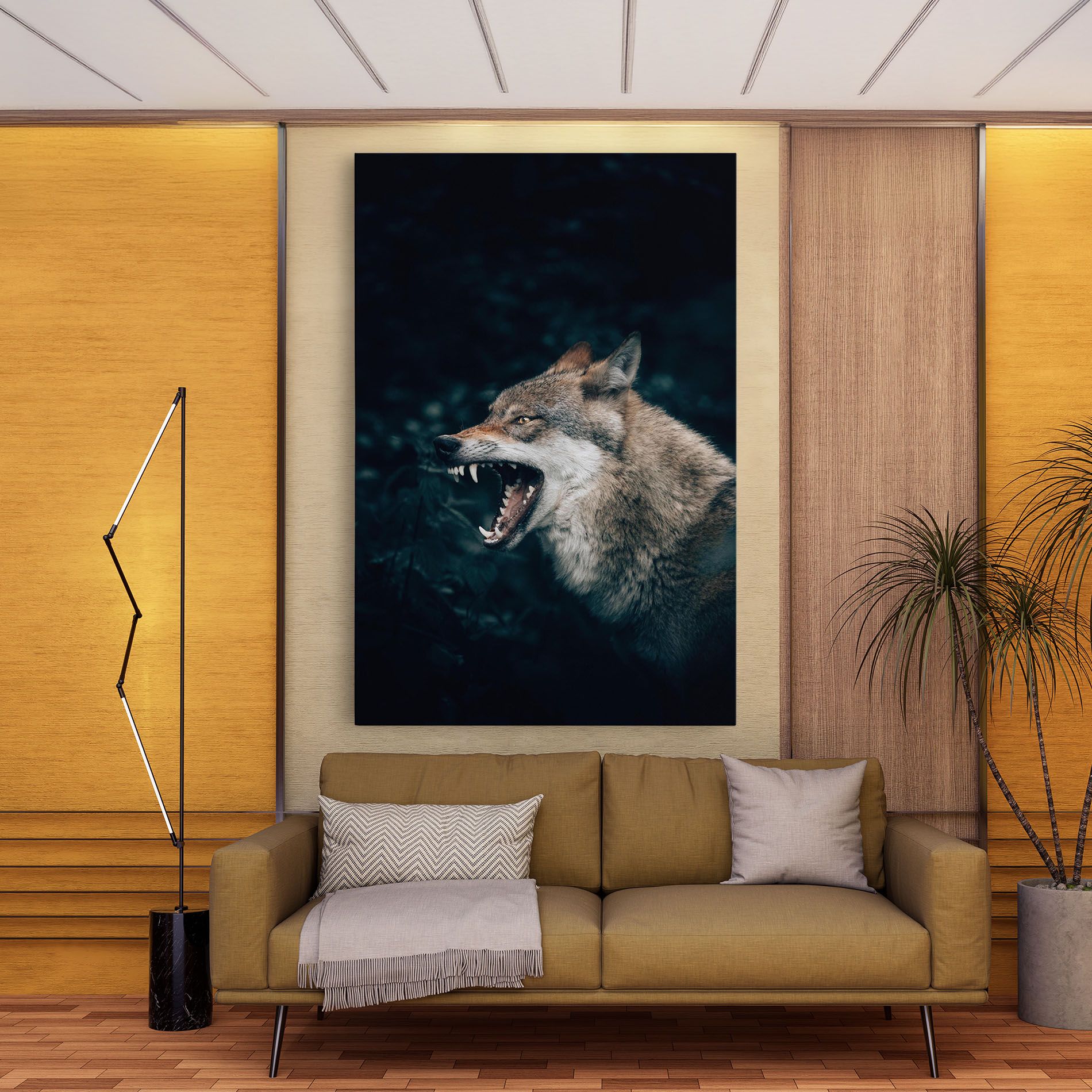 Angry Wolf In The Forest mockup 9