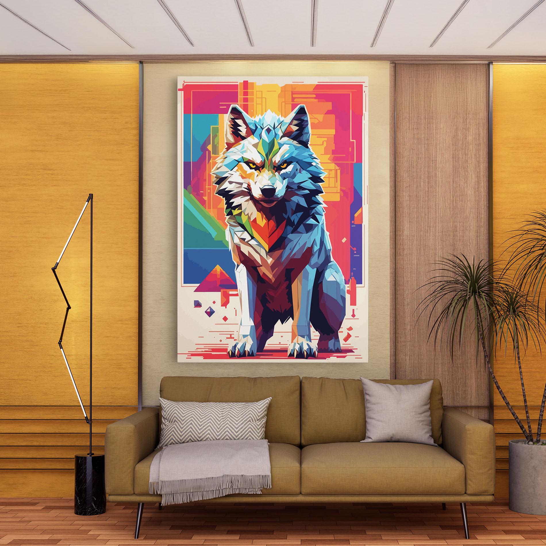 Tablou Canvas Wolf Character mockup 9