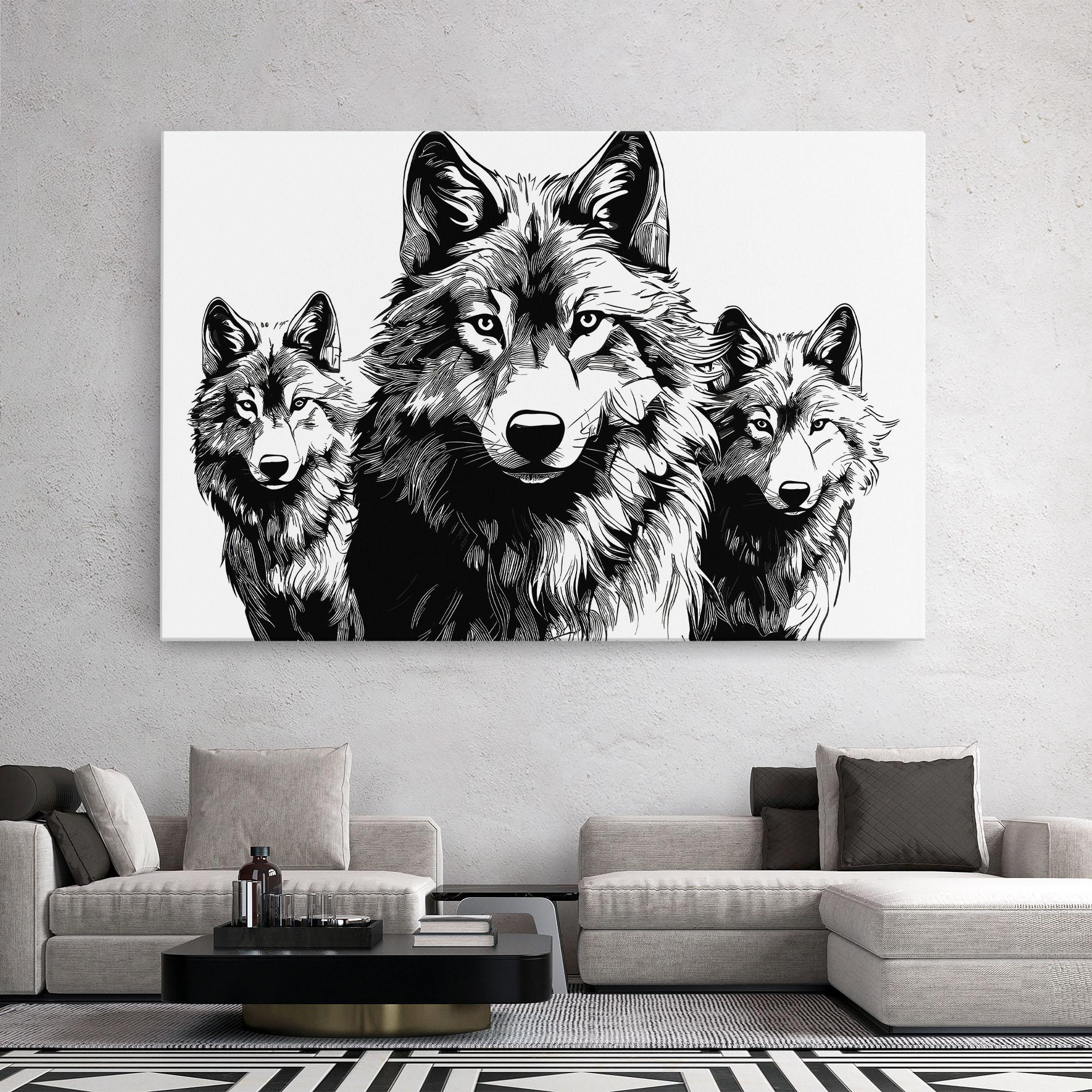 Tablou Canvas 3 Wolves mockup 2