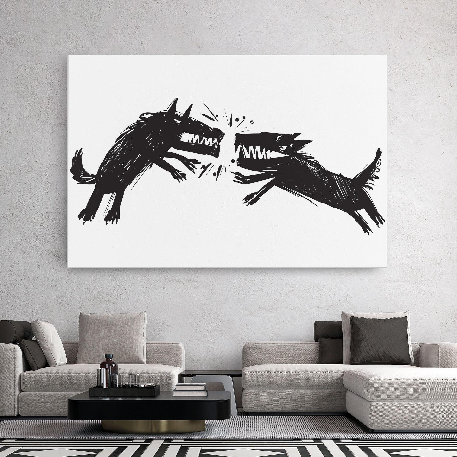 Tablou Canvas Black Wolves mockup 2