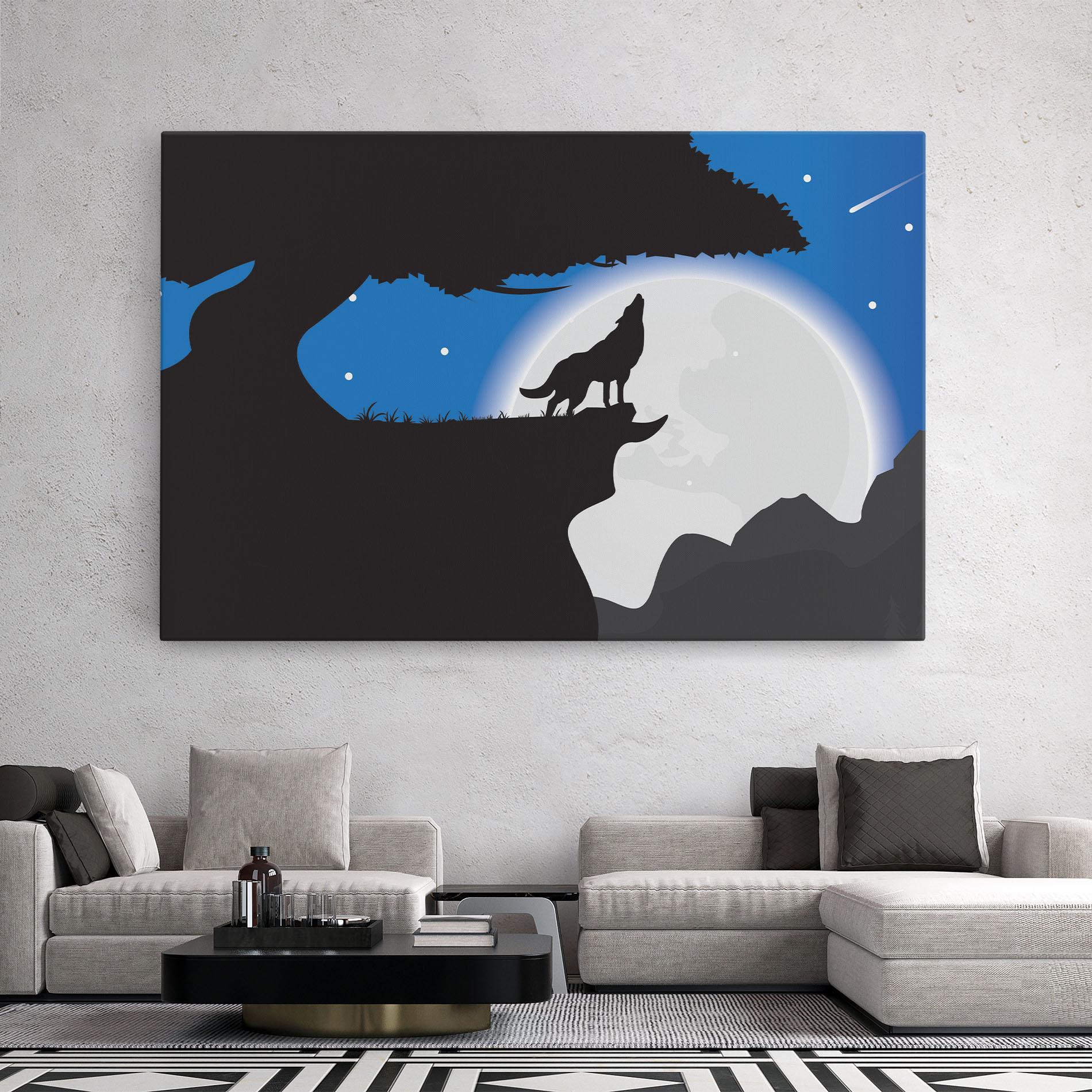 Tablou Canvas Blue Light Wolf mockup 2