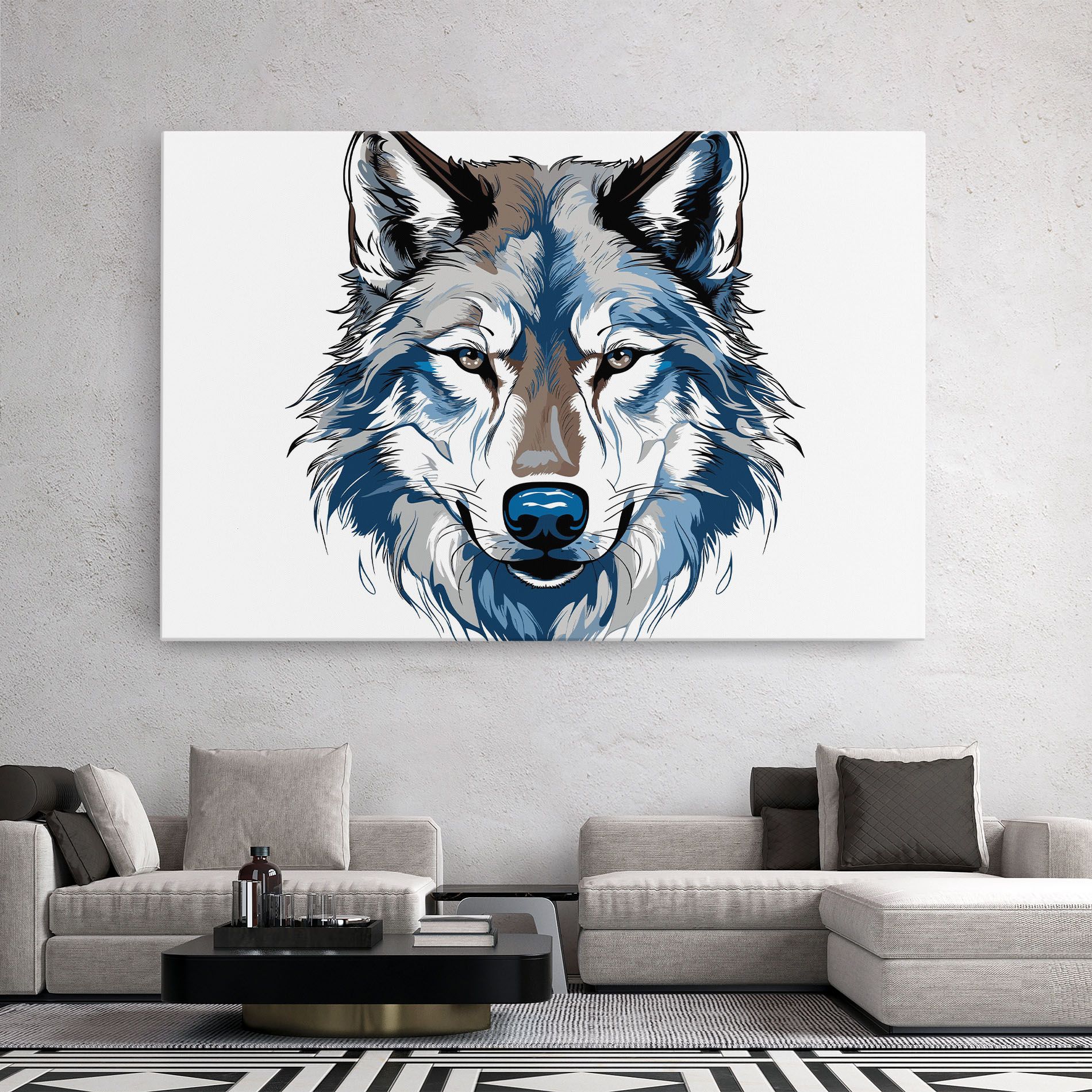 Blue Wolf Head mockup 2