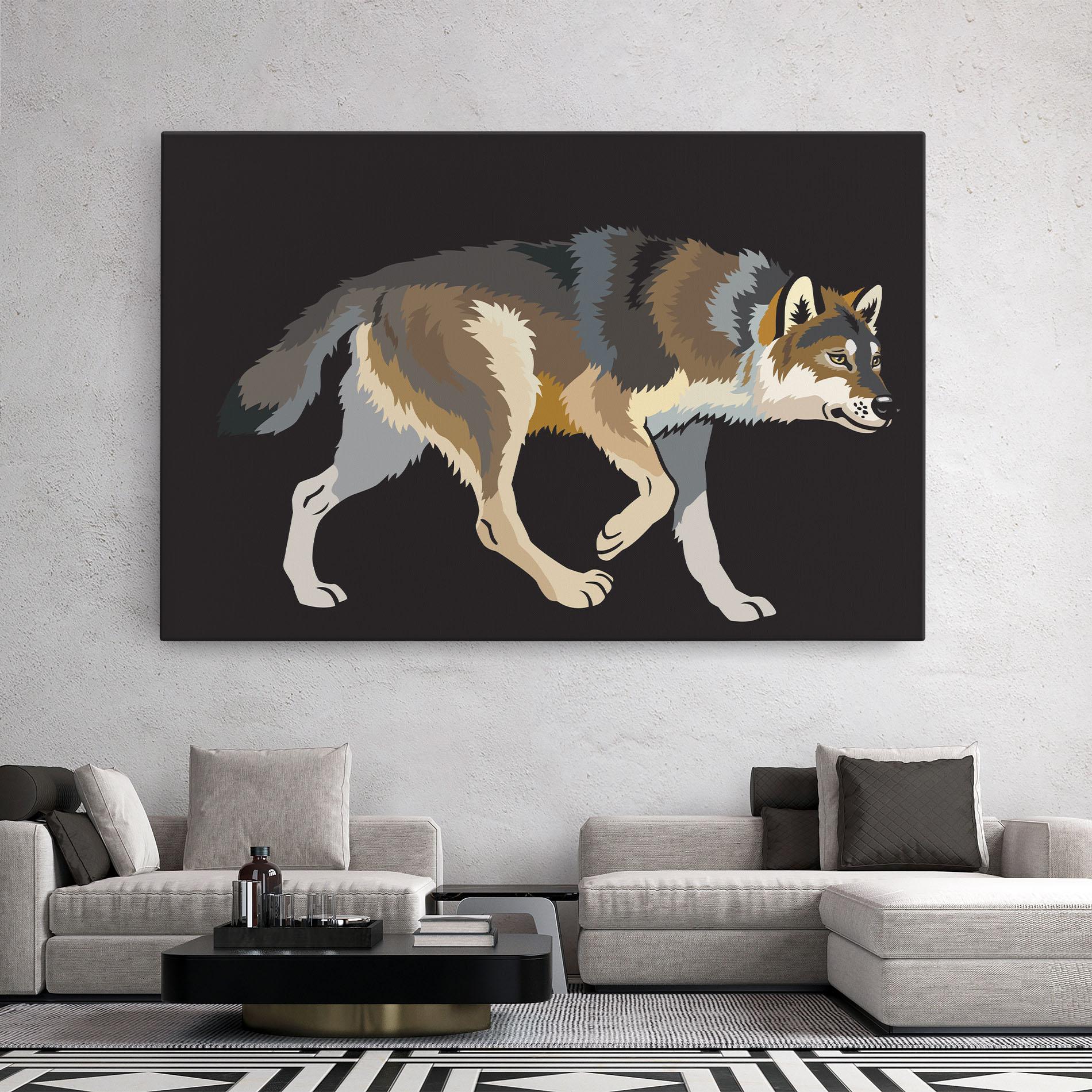 Tablou Canvas Cartoon Wolf mockup 2