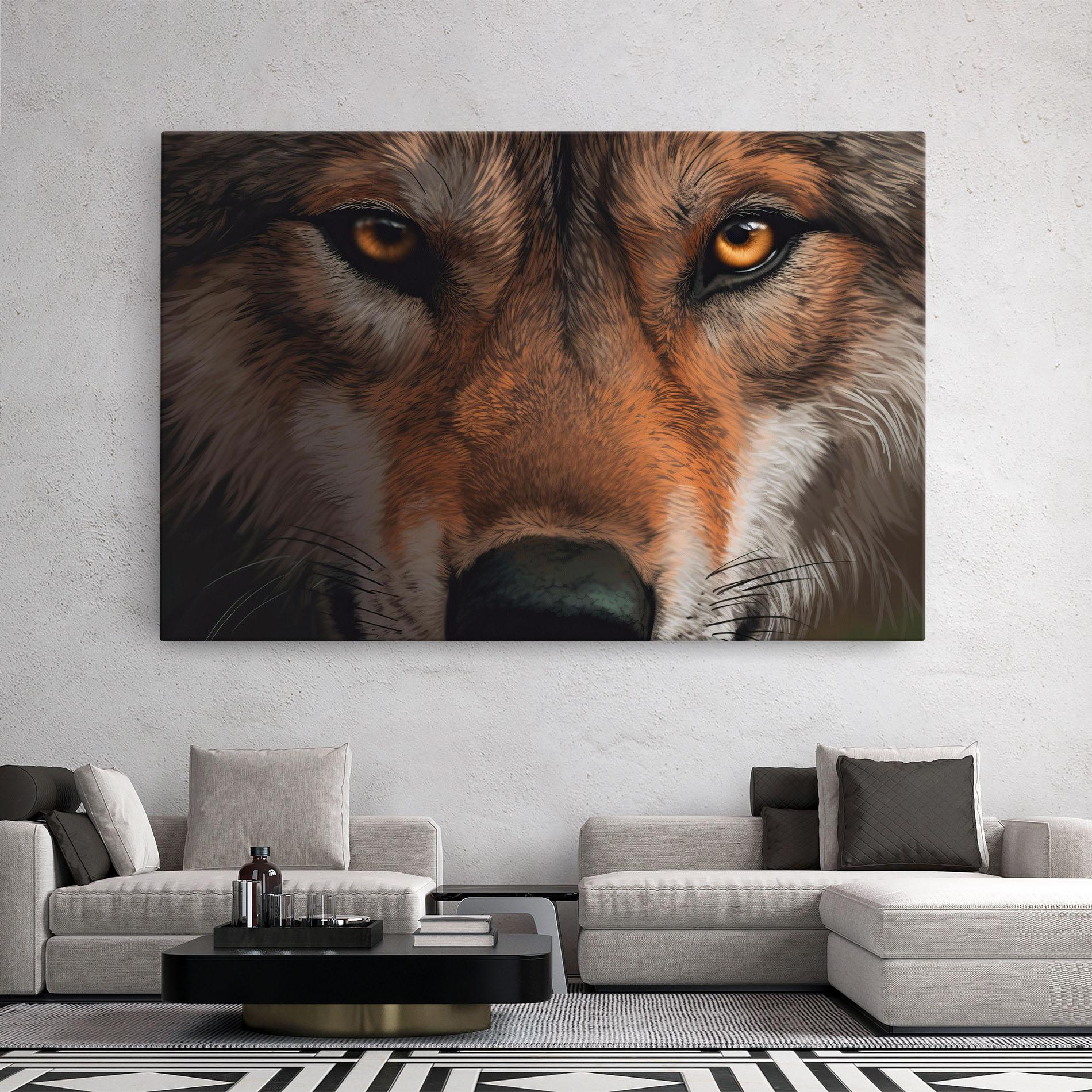 Tablou Canvas Close Up Wolf Eyes mockup 2