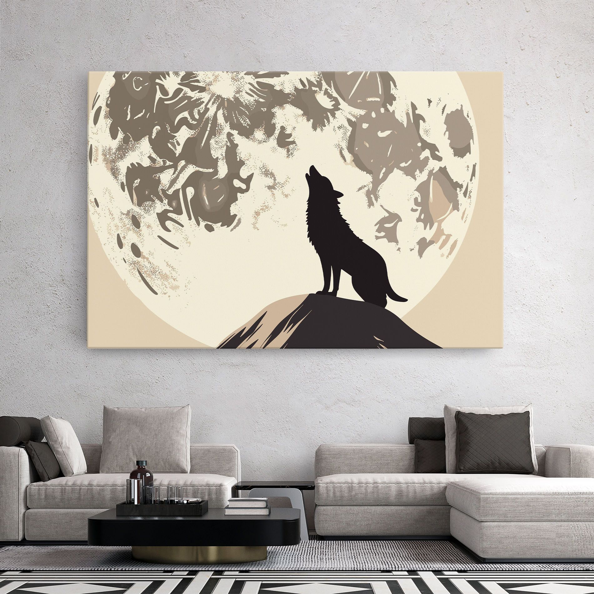 Cream Moon Wolf mockup 2