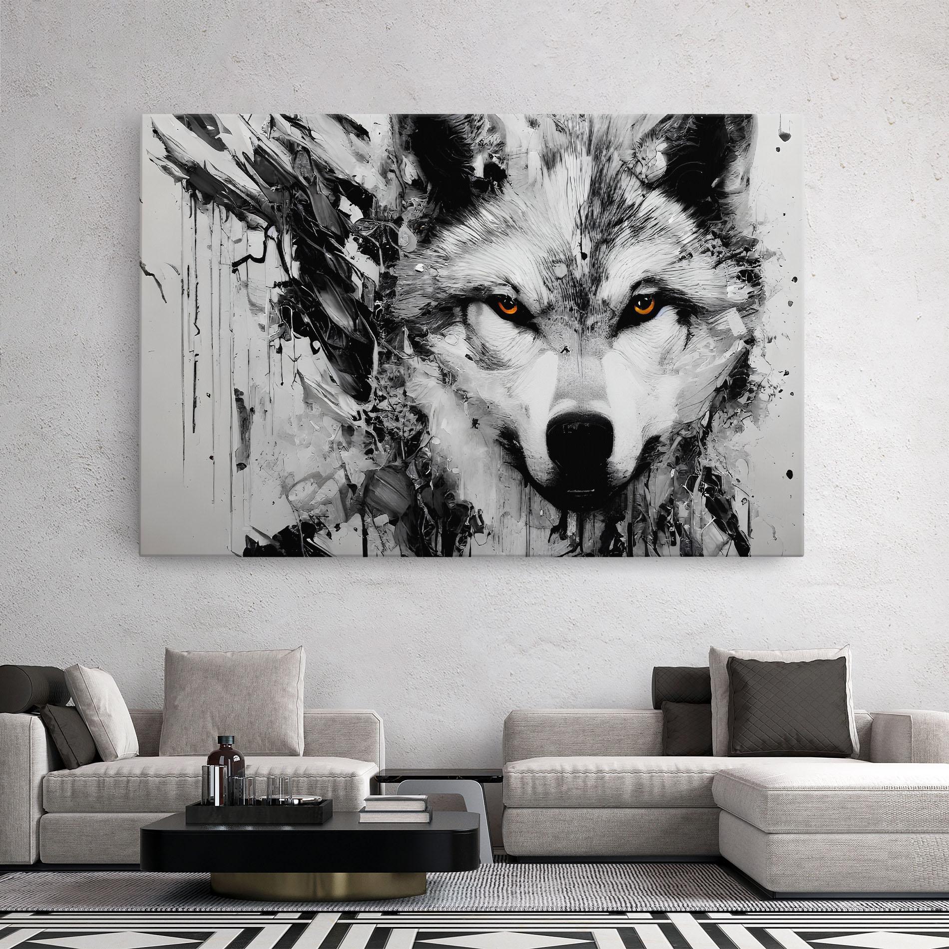 Tablou Canvas Grey Wolf Portrait mockup 2