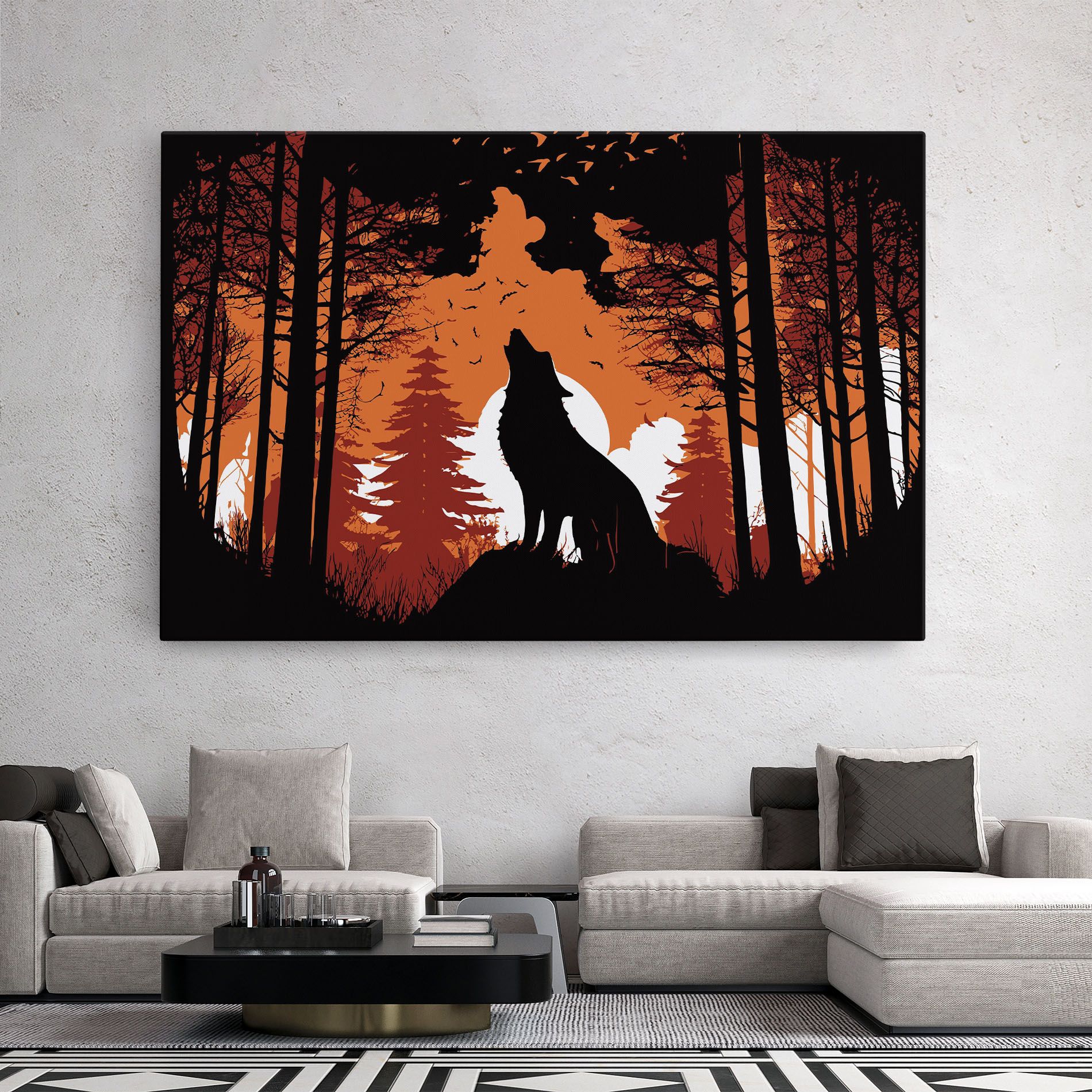 Orange Sky Wolf mockup 2