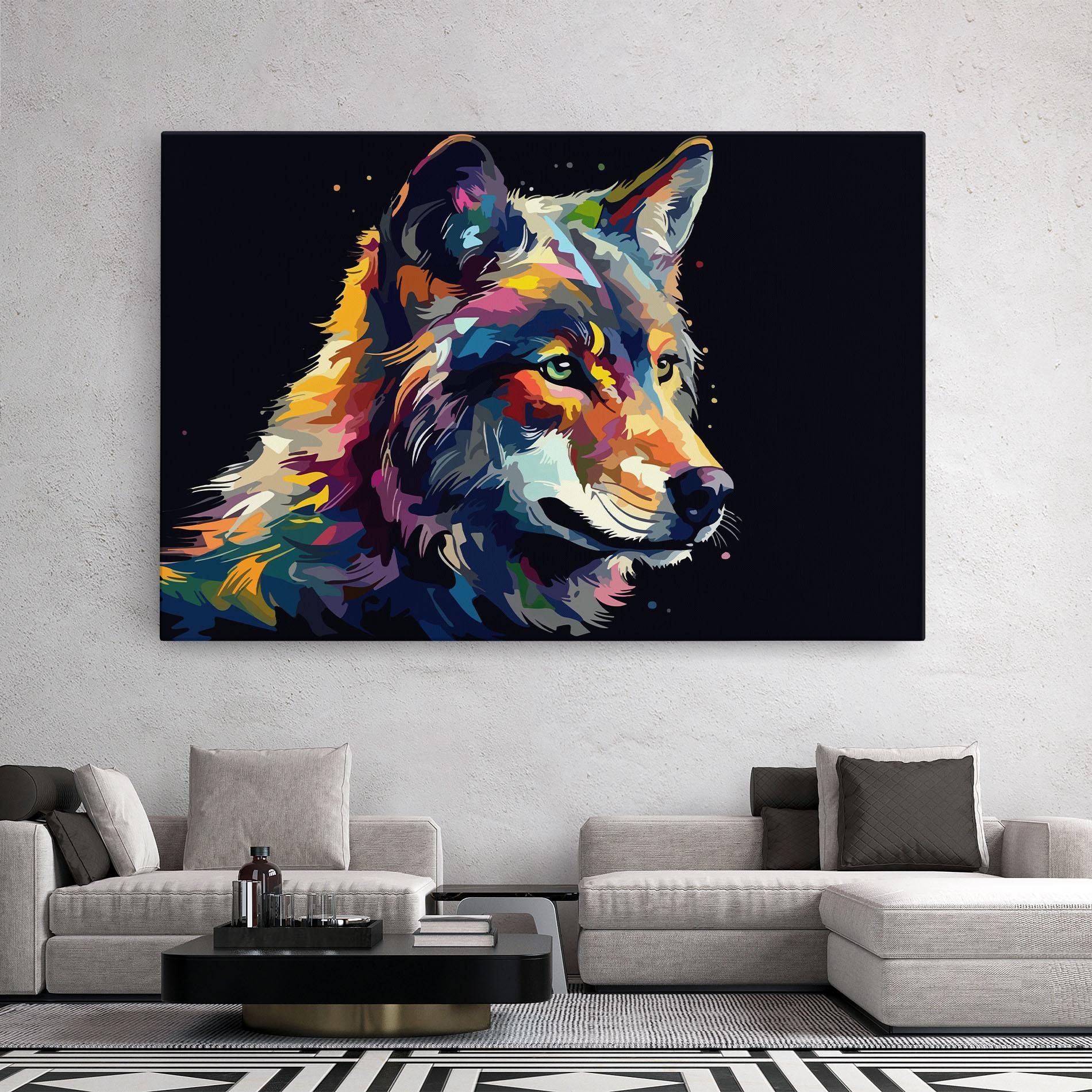 Tablou Canvas Painted Wolf mockup 2