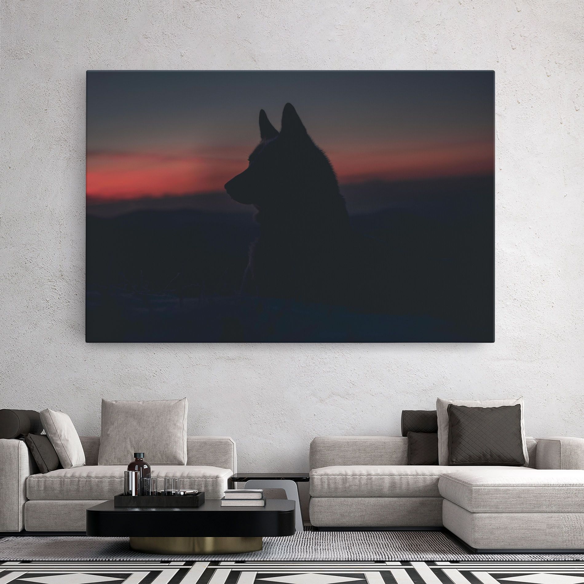 Wolf Shillouette mockup 2