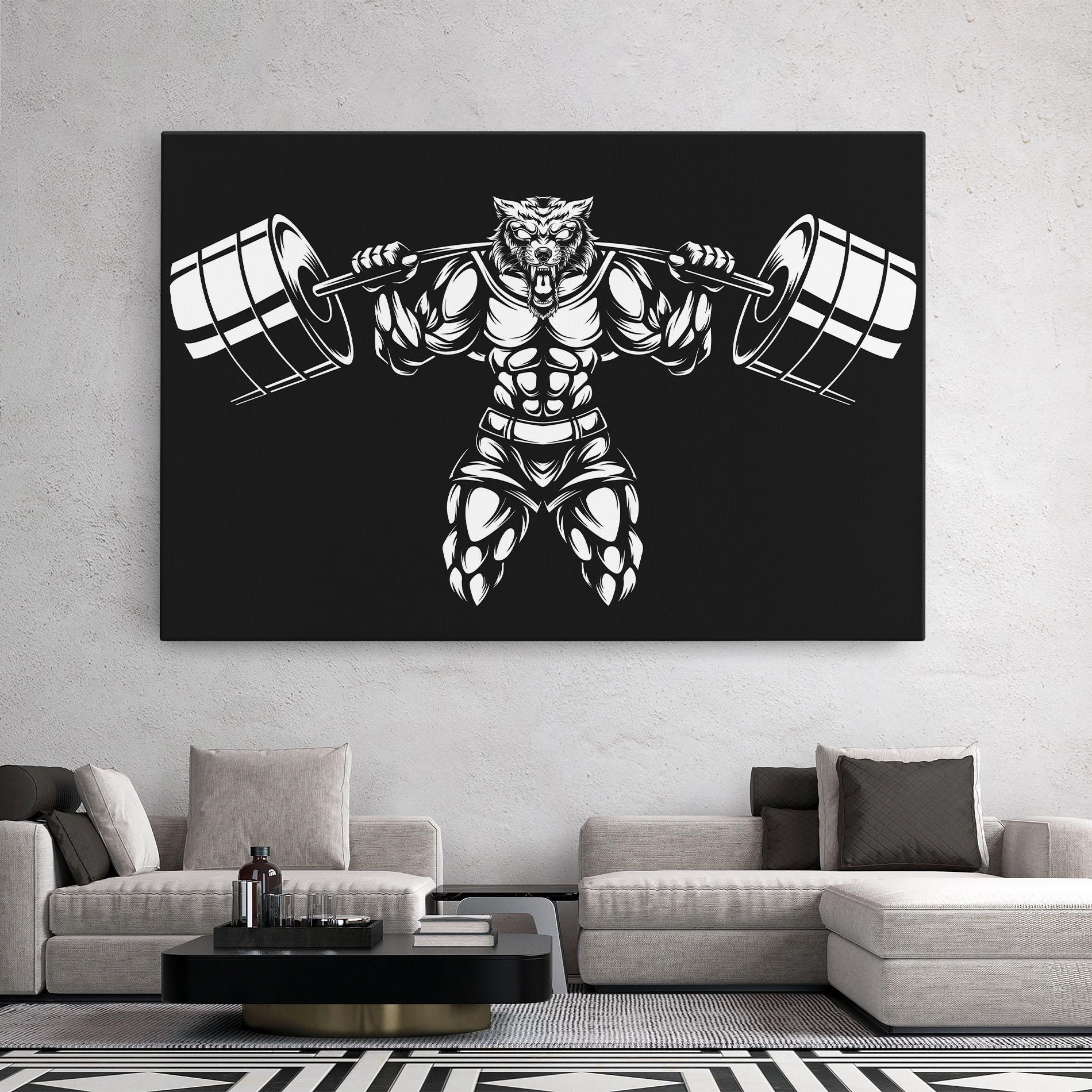 Tablou Canvas Work Out Wolf mockup 2
