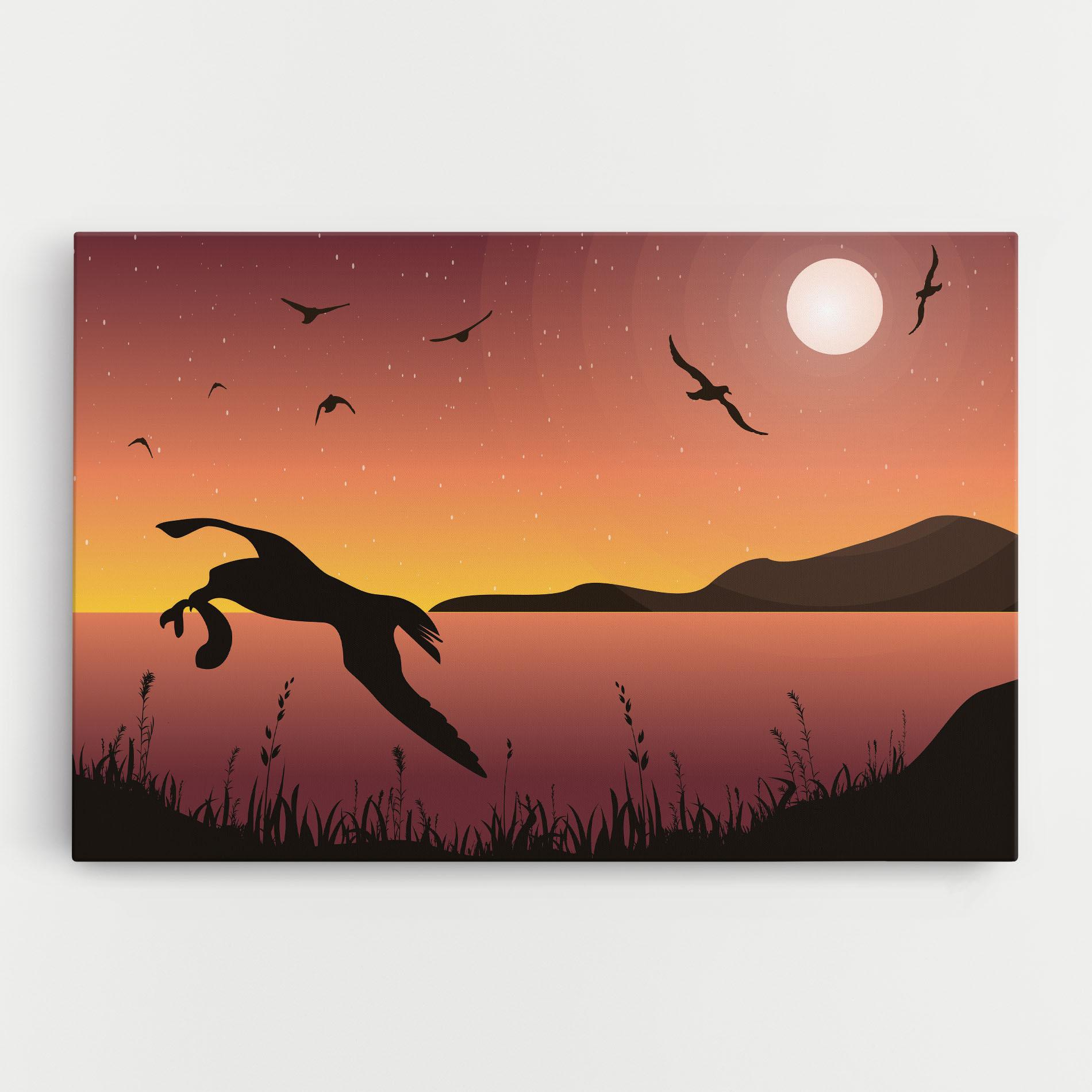 Tablou Canvas Birds Fishing mockup 0