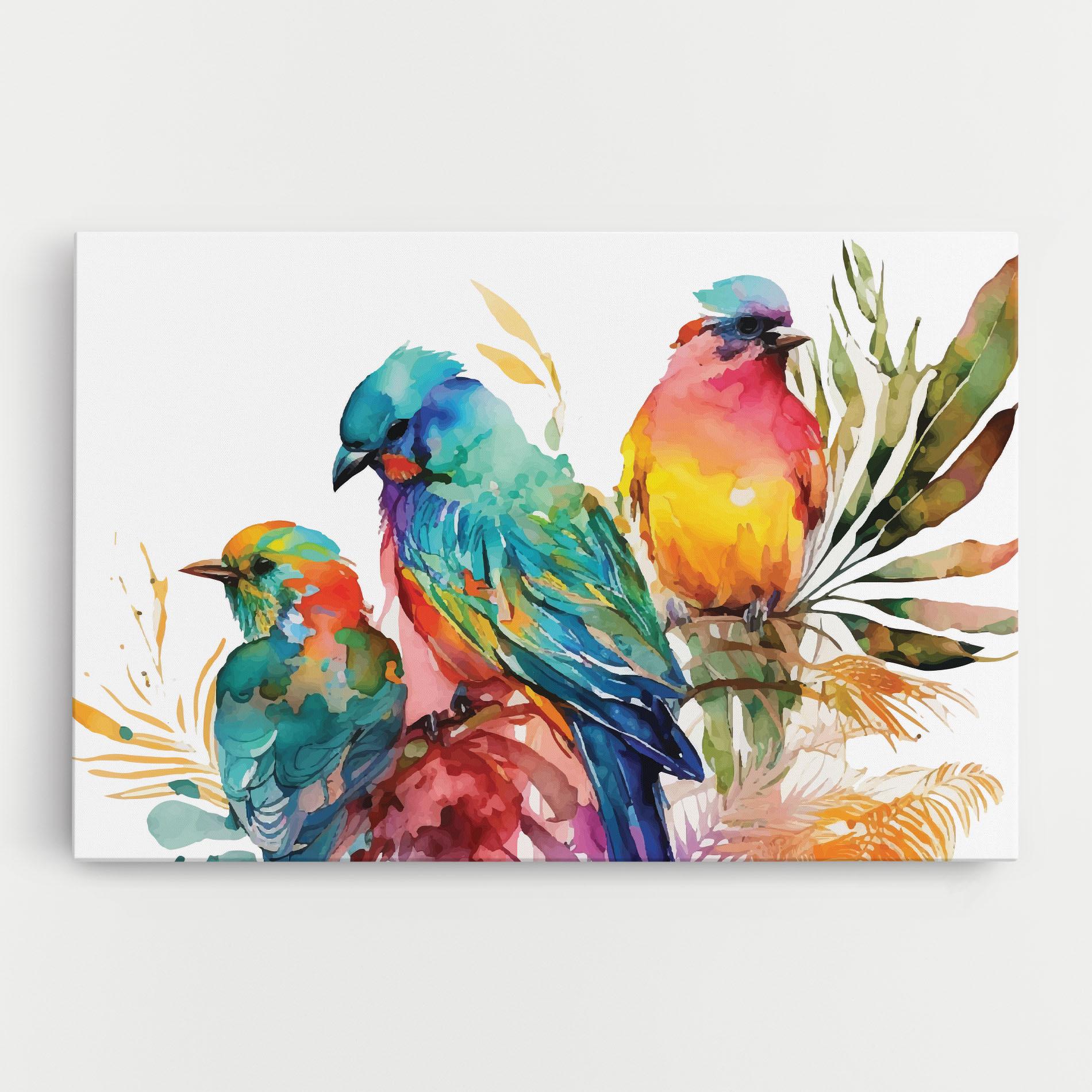 Tablou Canvas Colorful Birds mockup 0