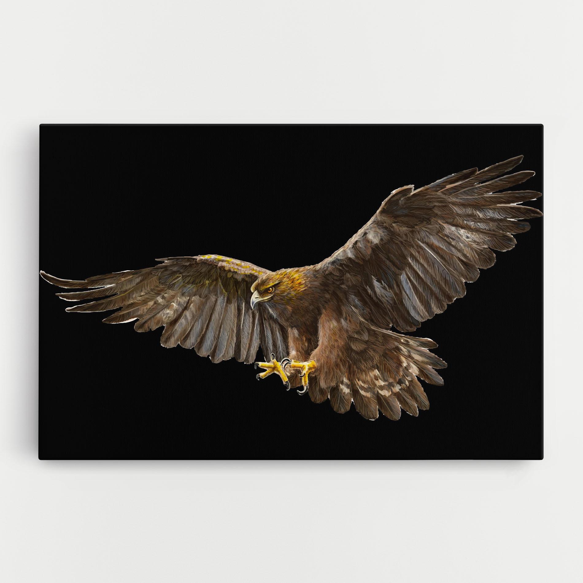 Tablou Canvas Eagle On Black mockup 0