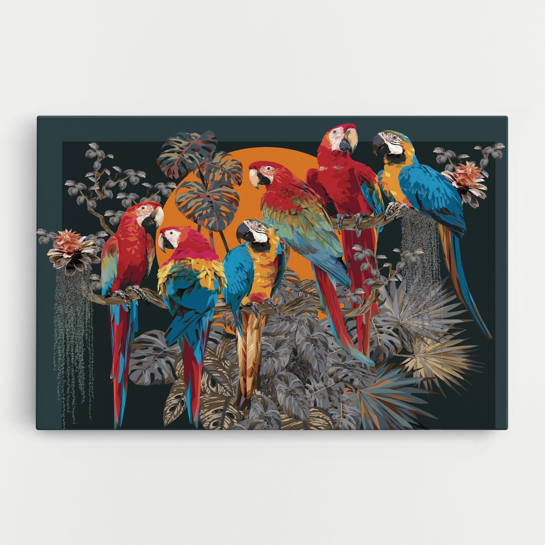 Tablou Canvas Family Parrot mockup 0