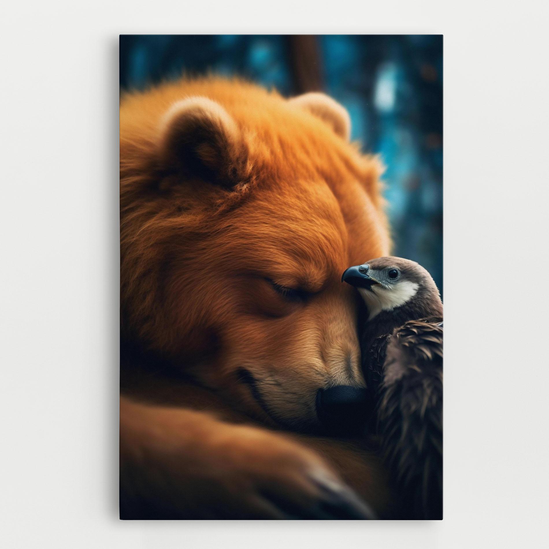 Tablou Canvas Bear With Eagle mockup 0