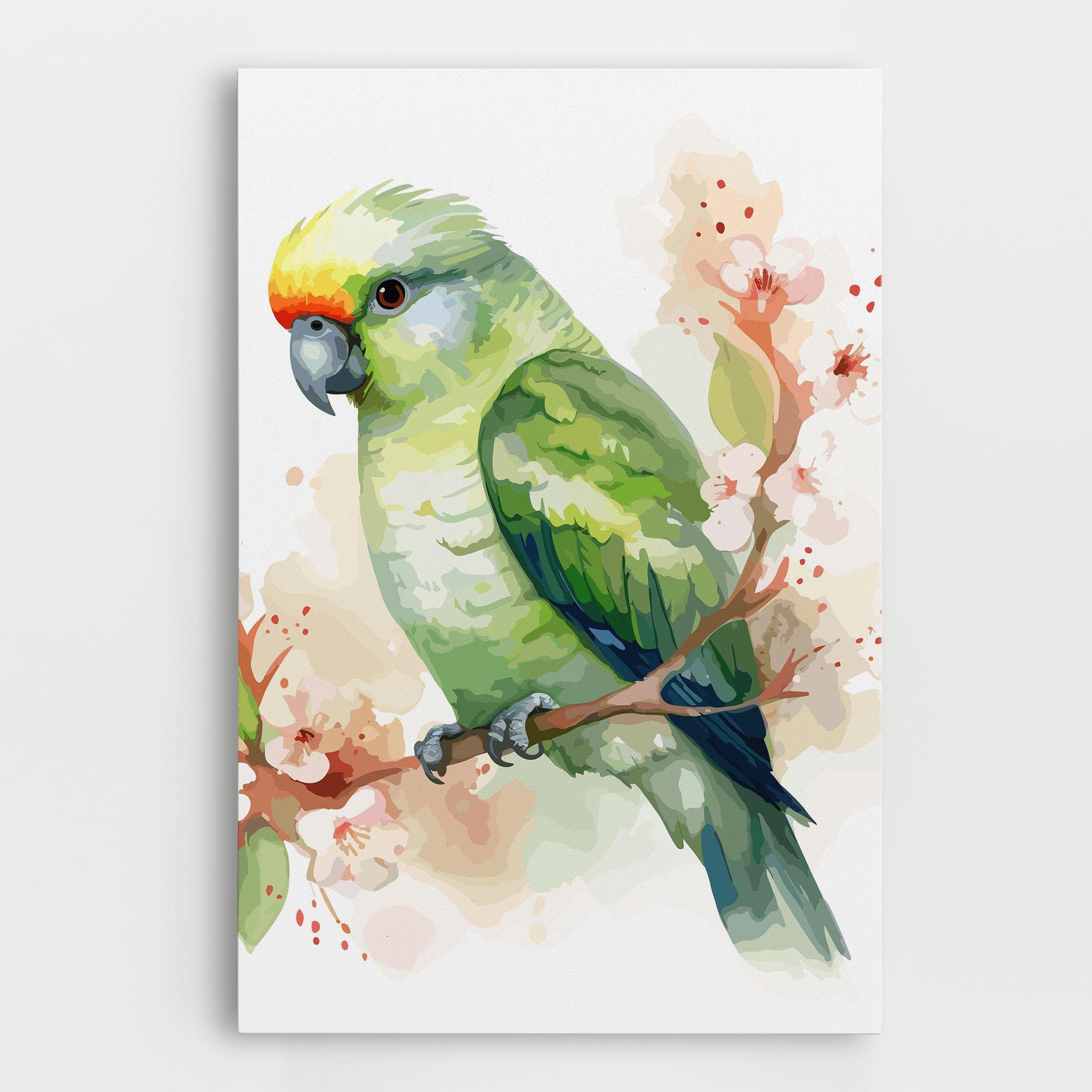 Tablou Canvas Pretty Green Parrot mockup 0