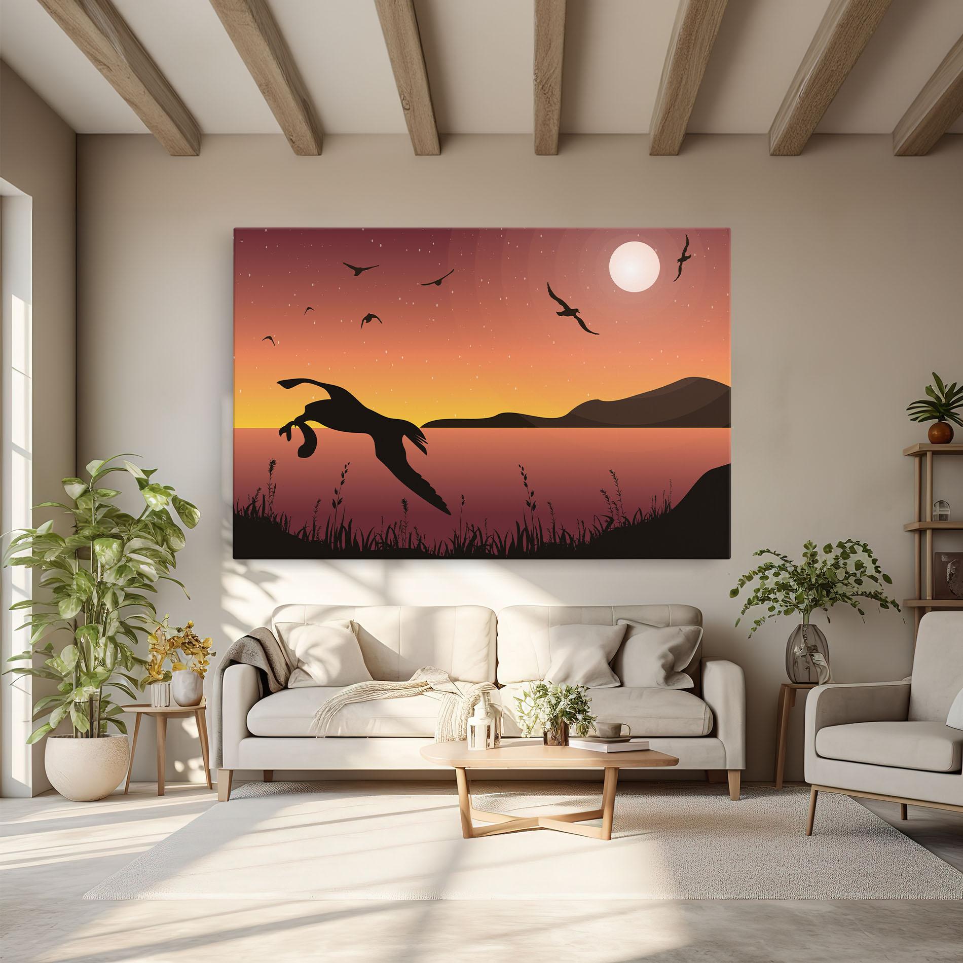 Tablou Canvas Birds Fishing mockup 6