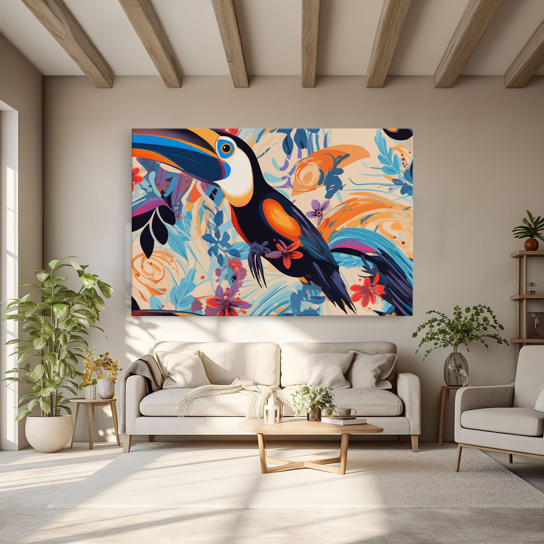 Tablou Canvas Colorful Toucan mockup 6