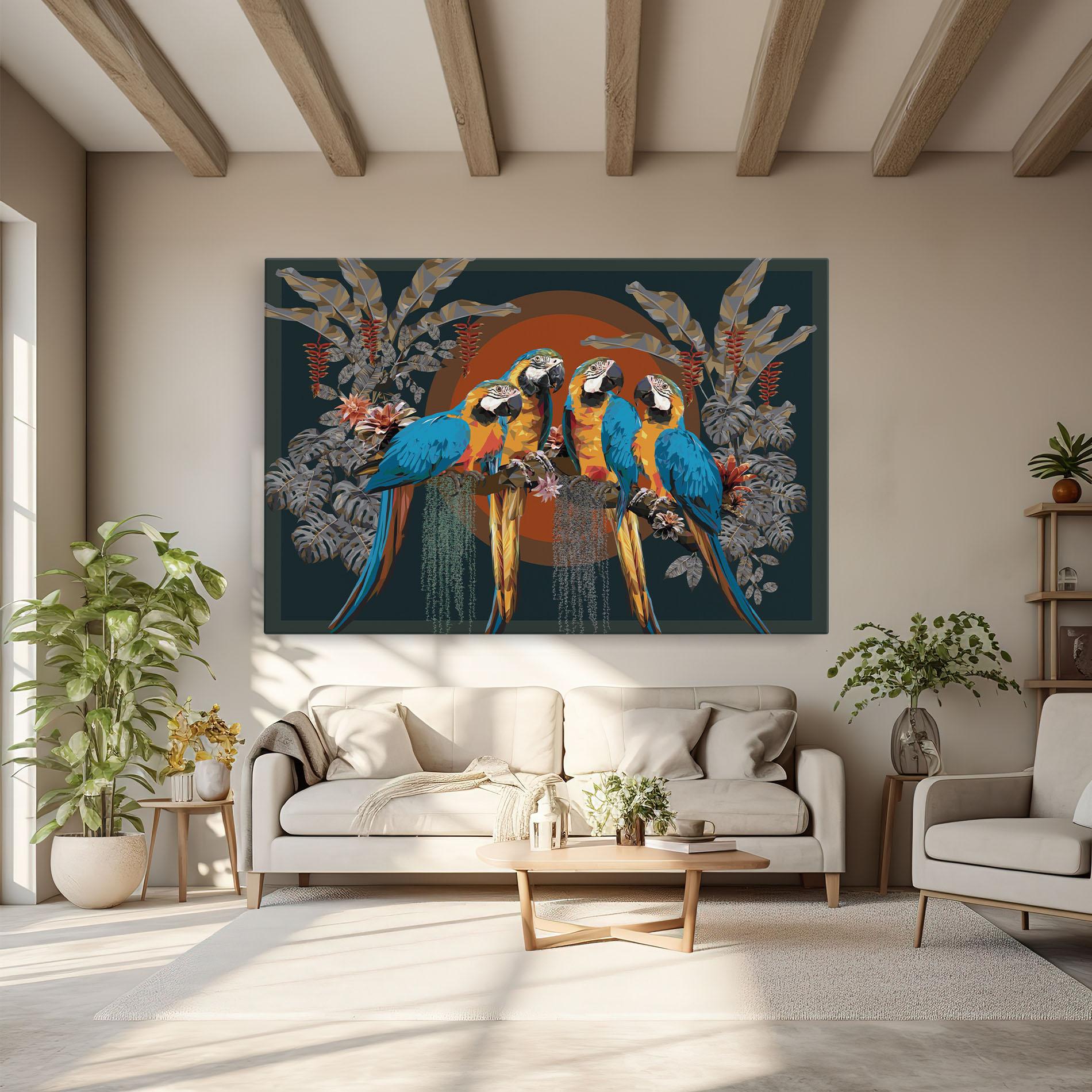 Tablou Canvas Parrot Couples mockup 6