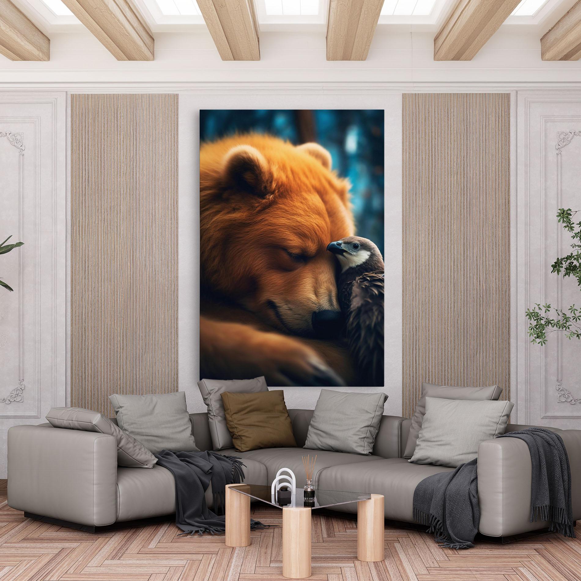 Tablou Canvas Bear With Eagle mockup 6