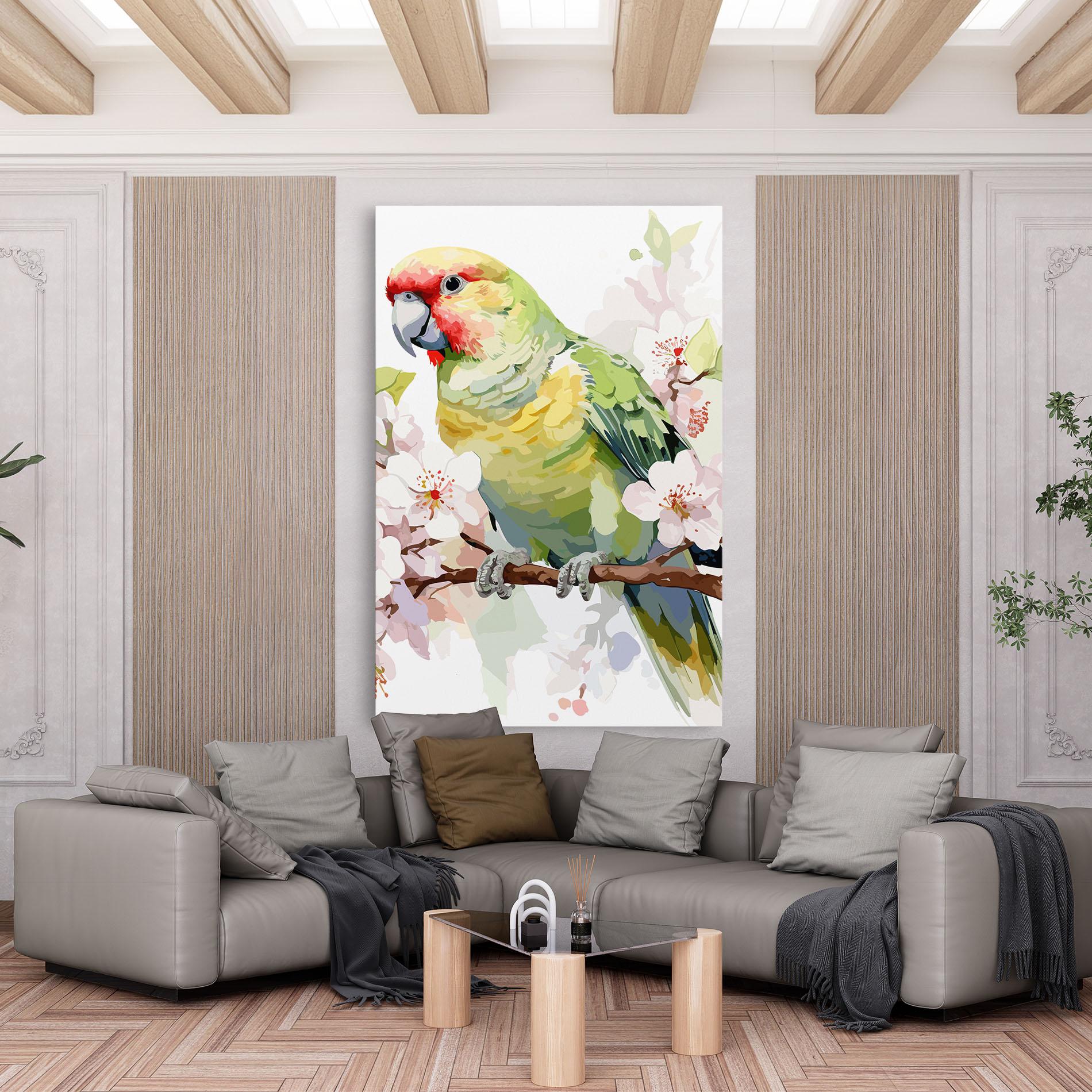 Tablou Canvas Cute Green Parrot mockup 6