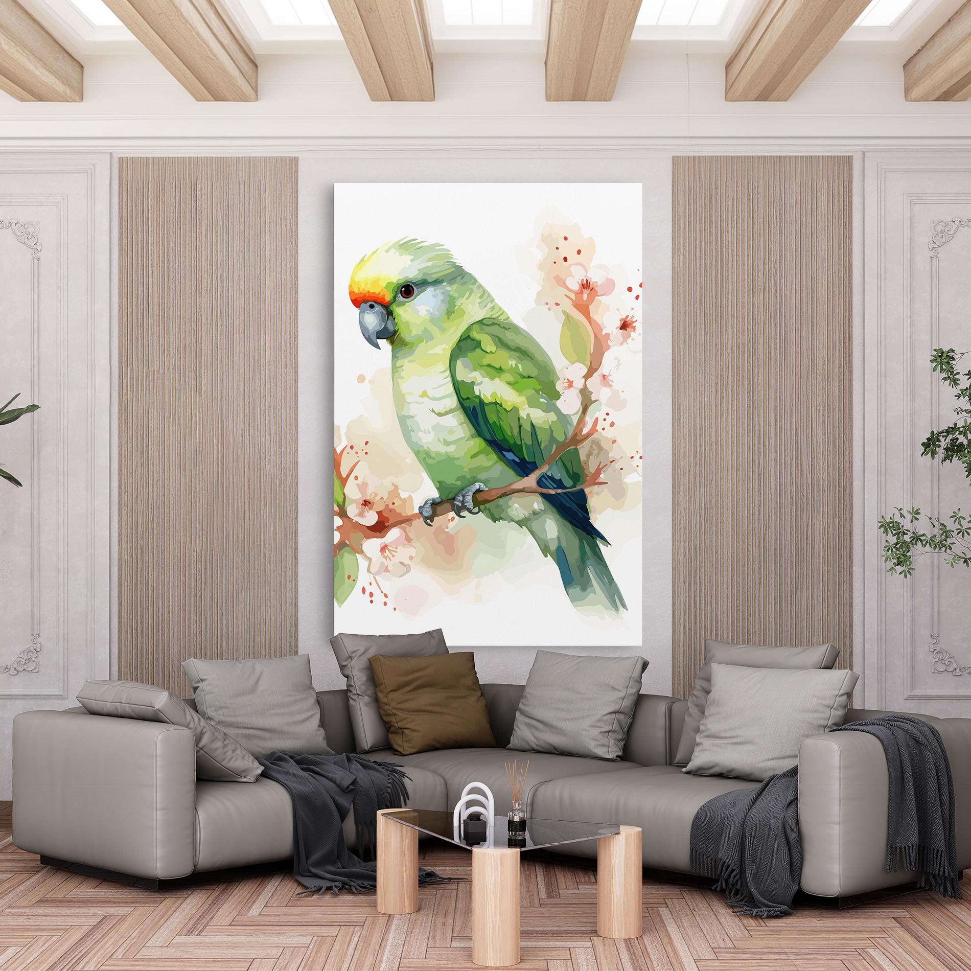 Tablou Canvas Pretty Green Parrot mockup 6