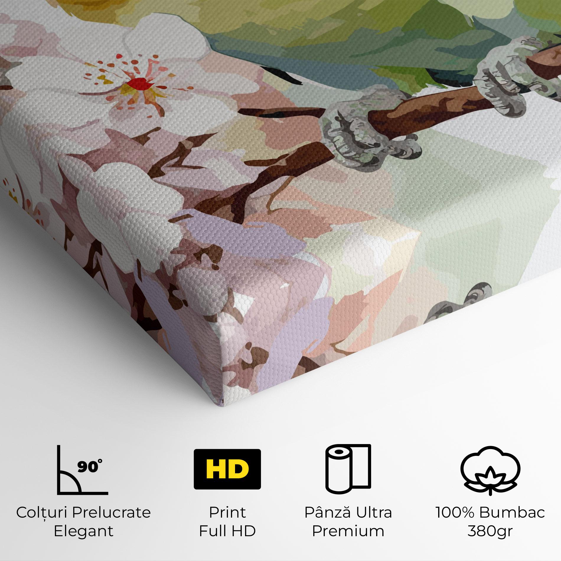 Tablou Canvas Cute Green Parrot mockup 4