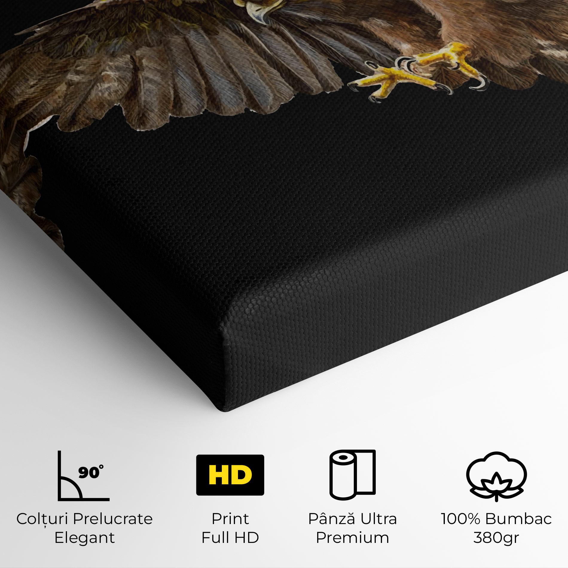 Tablou Canvas Eagle On Black mockup 4
