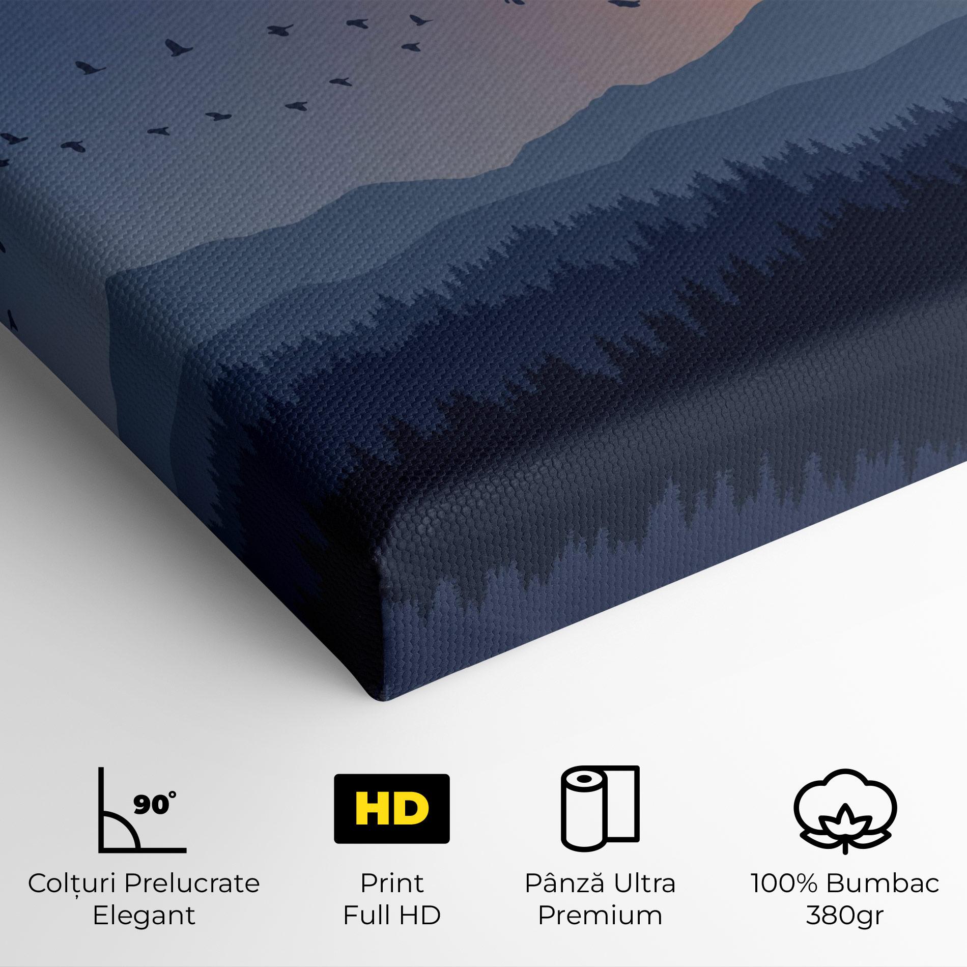 Tablou Canvas Sunset Birds View mockup 4