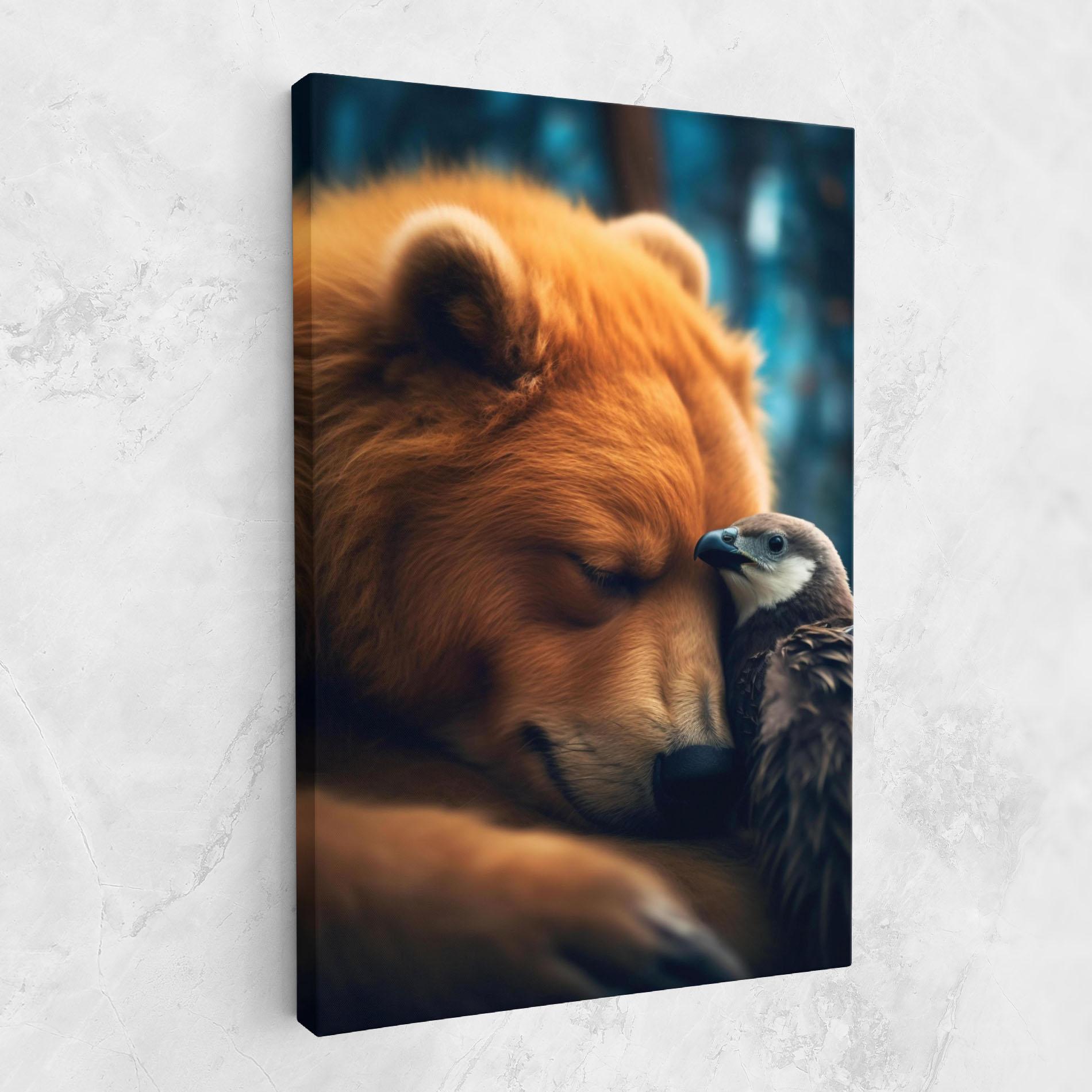 Tablou Canvas Bear With Eagle mockup 1